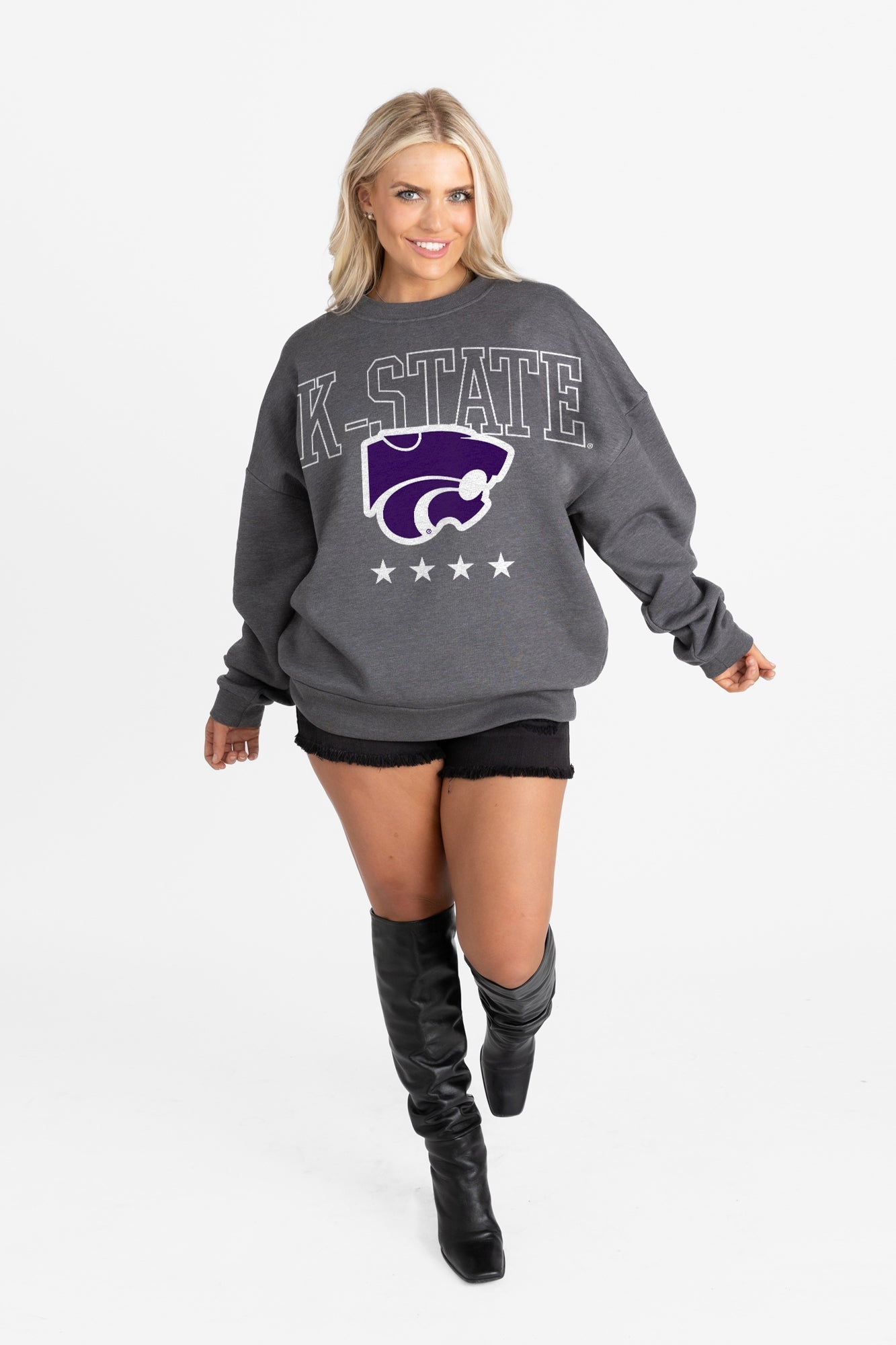 KANSAS STATE WILDCATS RISING STAR PREMIUM FLEECE CREWNECK PULLOVER