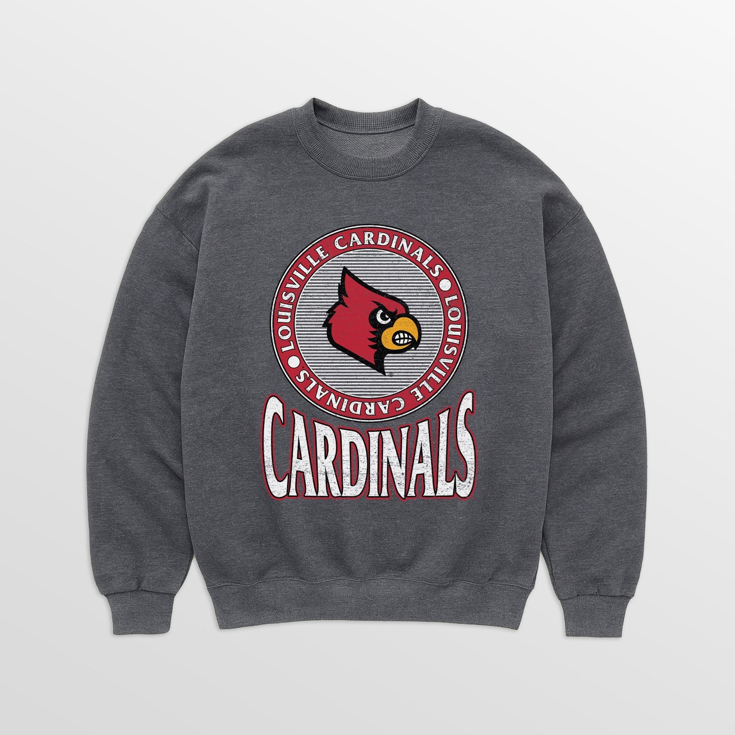 LOUISVILLE CARDINALS SATURDAY SEAL PREMIUM FLEECE DROP SHOULDER CREWNECK PULLOVER