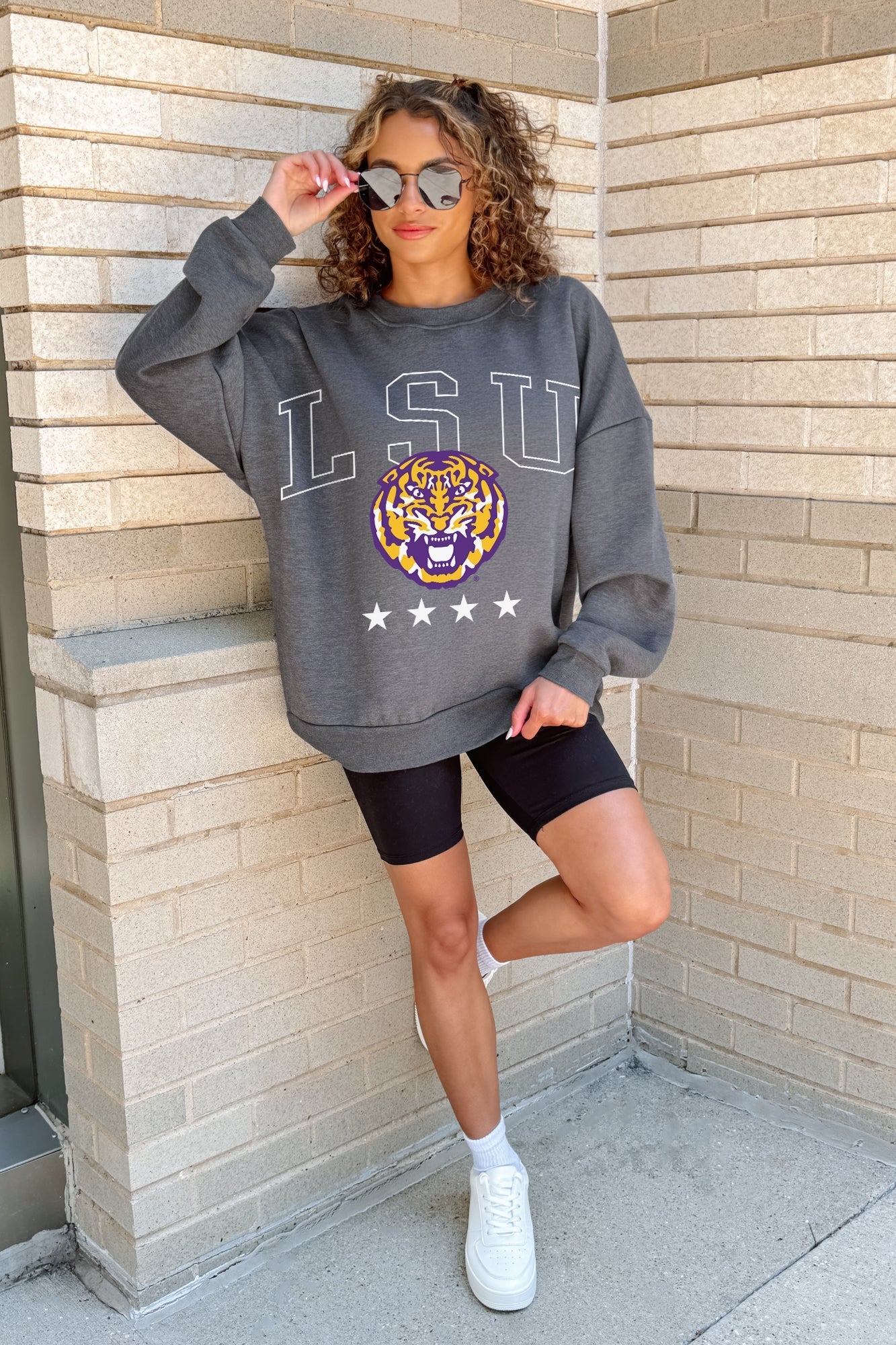 LSU TIGERS RISING STAR PREMIUM FLEECE CREWNECK PULLOVER