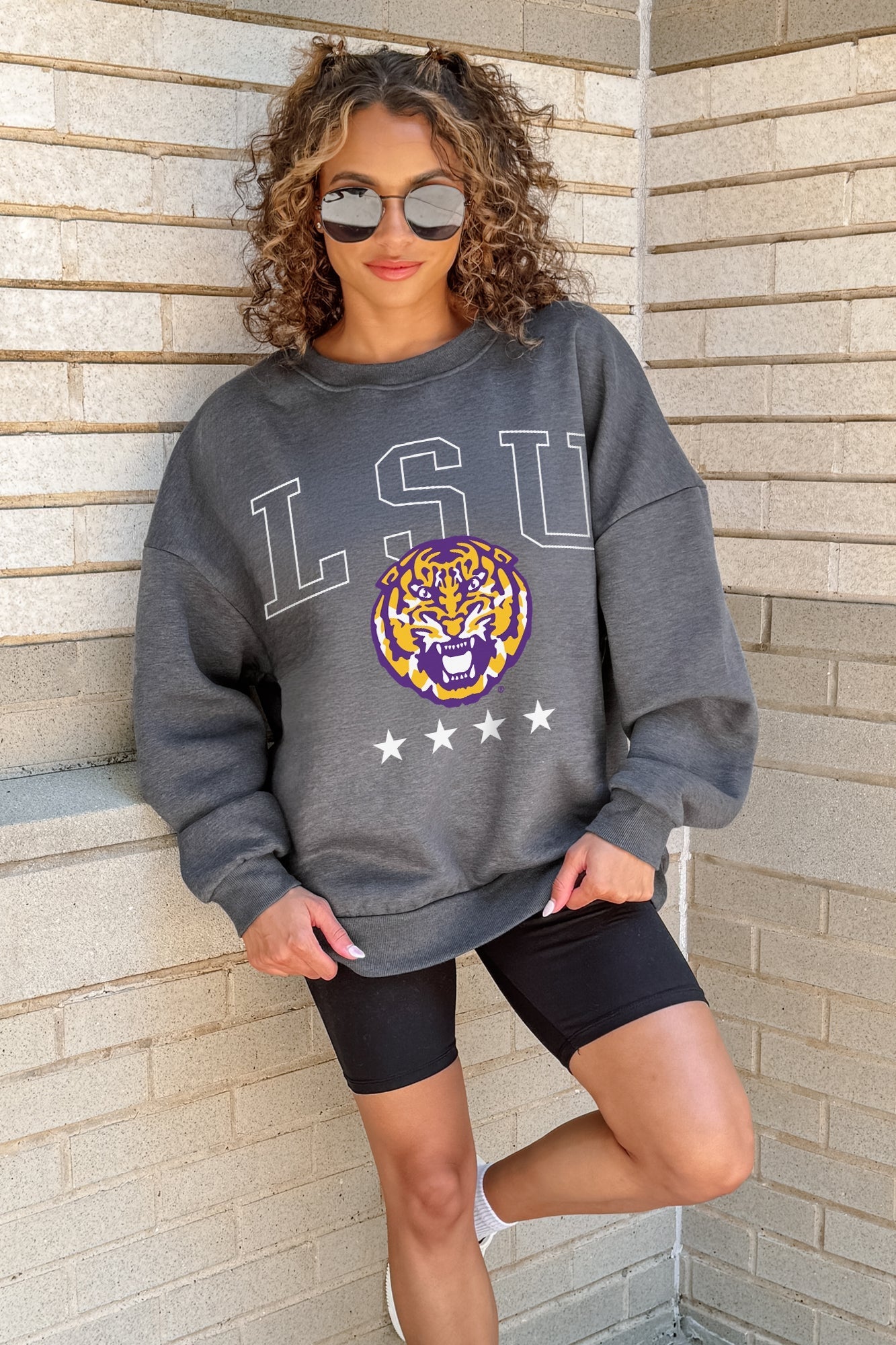 LSU TIGERS RISING STAR PREMIUM FLEECE CREWNECK PULLOVER