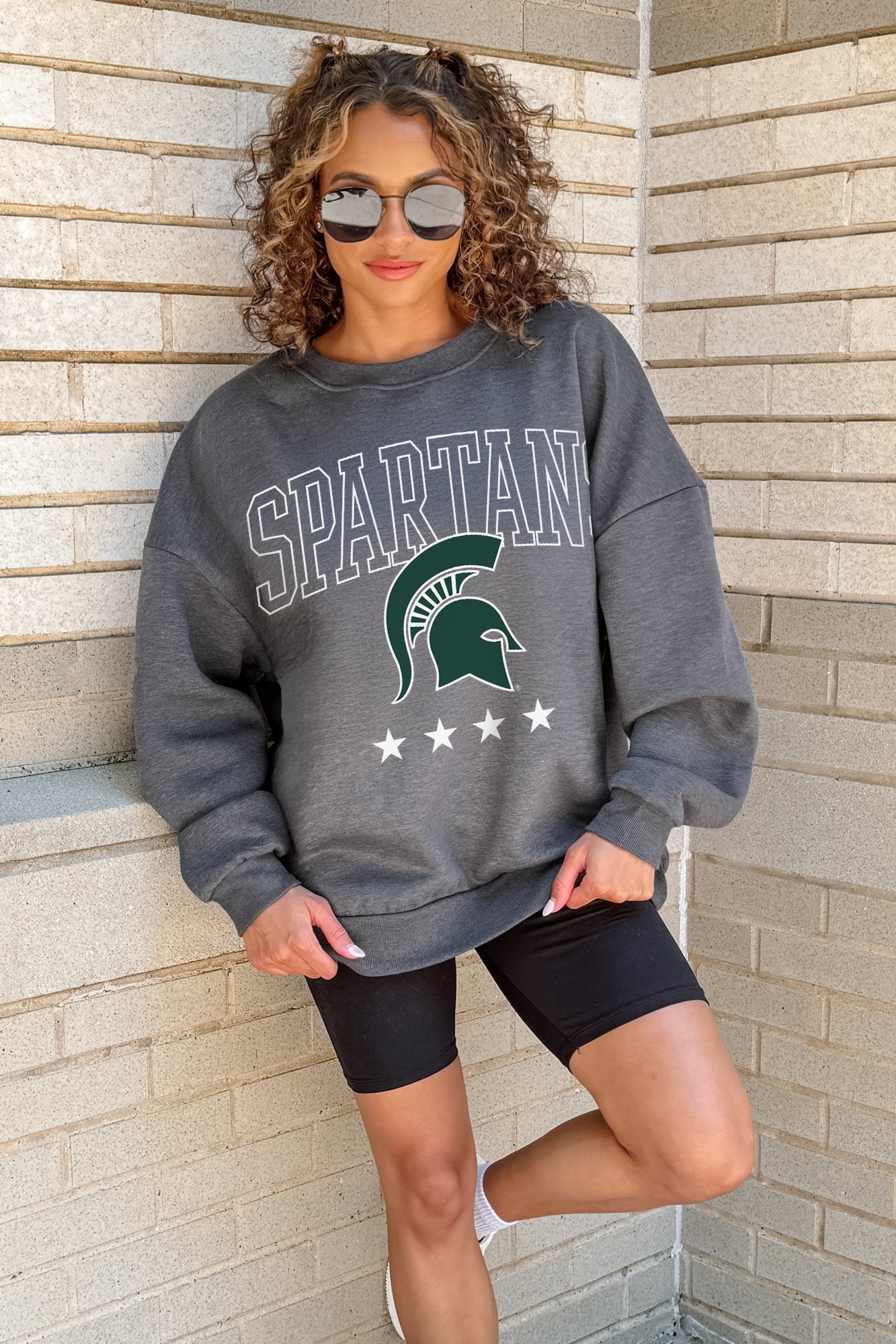 MICHIGAN STATE SPARTANS RISING STAR PREMIUM FLEECE CREWNECK PULLOVER