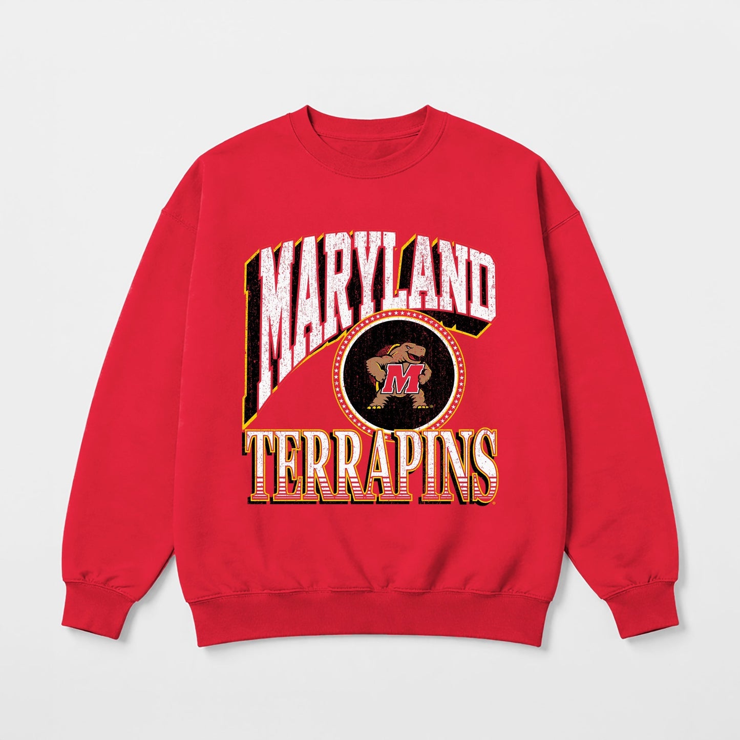 MARYLAND TERRAPINS MAIN CHARACTER PREMIUM FLEECE DROP SHOULDER CREWNECK PULLOVER
