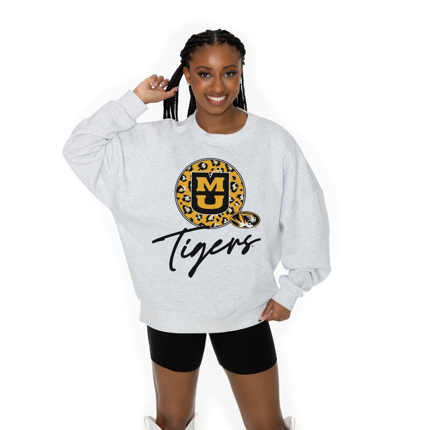 MISSOURI TIGERS GOING WILD LONG SLEEVE UNISEX FIT PREMIUM FLEECE CREWNECK SWEATSHIRT WITH RIBBED KNIT NECKLINE, WRIST, AND WAISTBAND - The Club