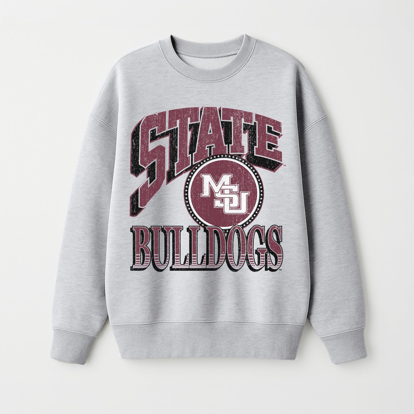 MISSISSIPPI STATE BULLDOGS GAME ON PREMIUM FLEECE DROP SHOULDER CREWNECK PULLOVER