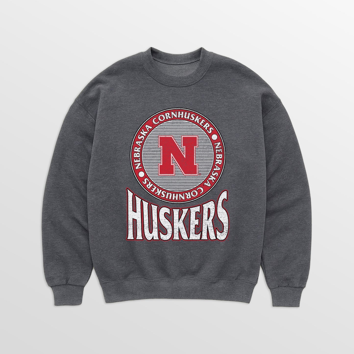 NEBRASKA CORNHUSKERS SATURDAY SEAL PREMIUM FLEECE DROP SHOULDER CREWNECK PULLOVER