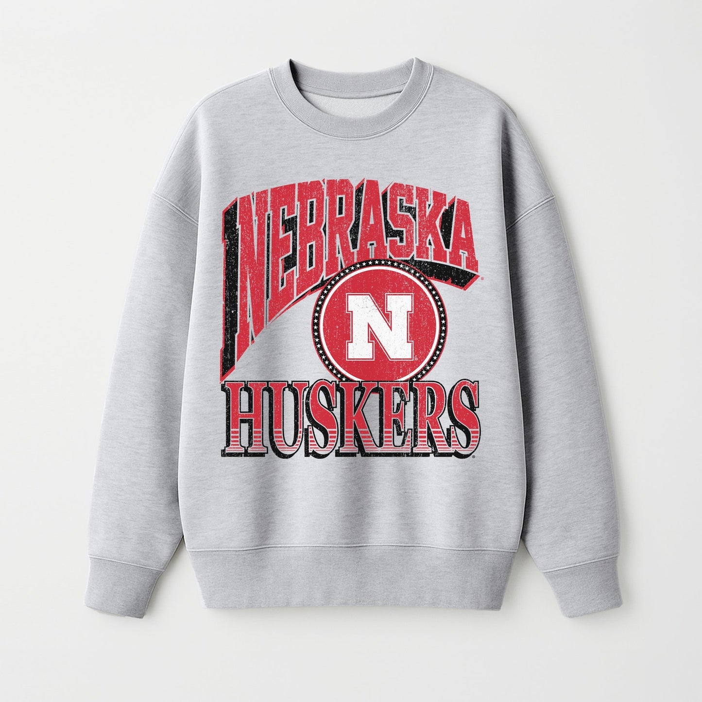 NEBRASKA CORNHUSKERS GAME ON PREMIUM FLEECE DROP SHOULDER CREWNECK PULLOVER