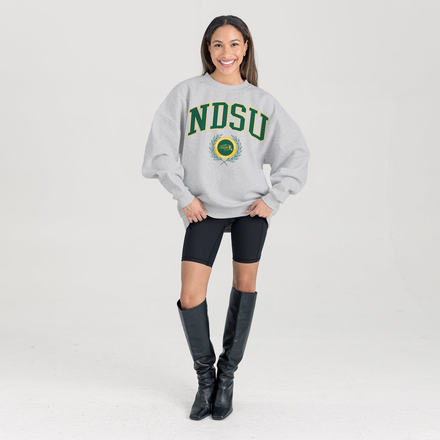NORTH DAKOTA STATE BISON TRADITION REFINED PREMIUM FLEECE CREWNECK PULLOVER
