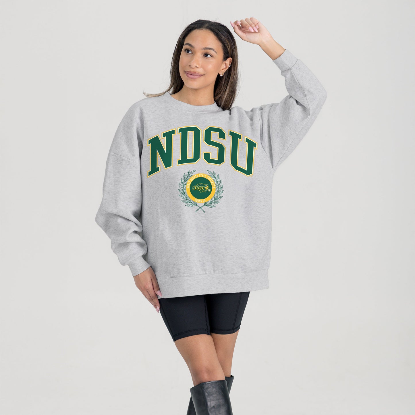 NORTH DAKOTA STATE BISON TRADITION REFINED PREMIUM FLEECE CREWNECK PULLOVER