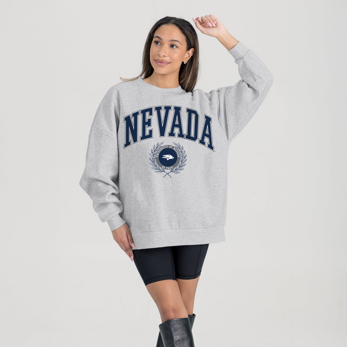NEVADA WOLF PACK TRADITION REFINED PREMIUM FLEECE CREWNECK PULLOVER