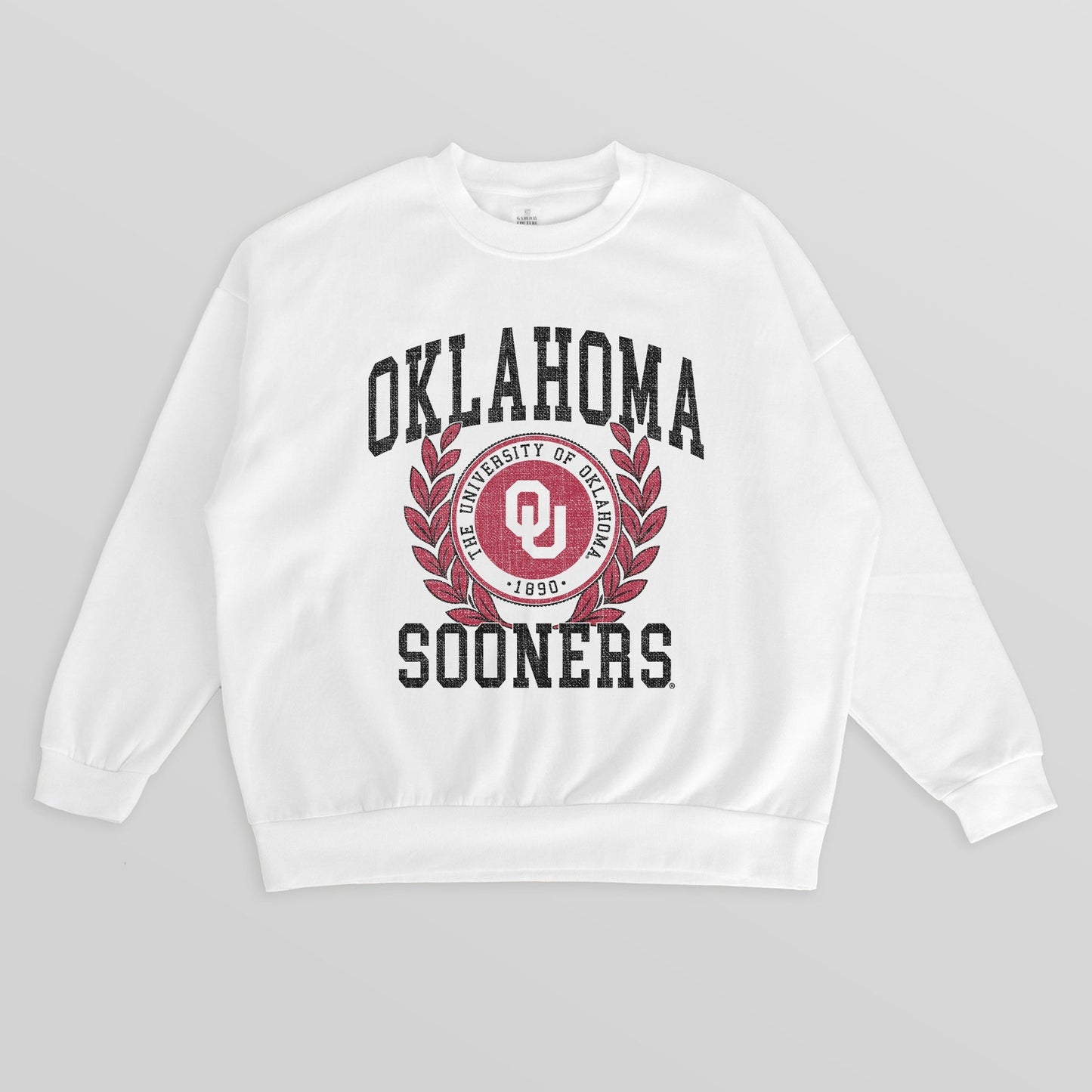 OKLAHOMA SOONERS GOLD STANDARD PREMIUM FLEECE DROP SHOULDER CREWNECK PULLOVER