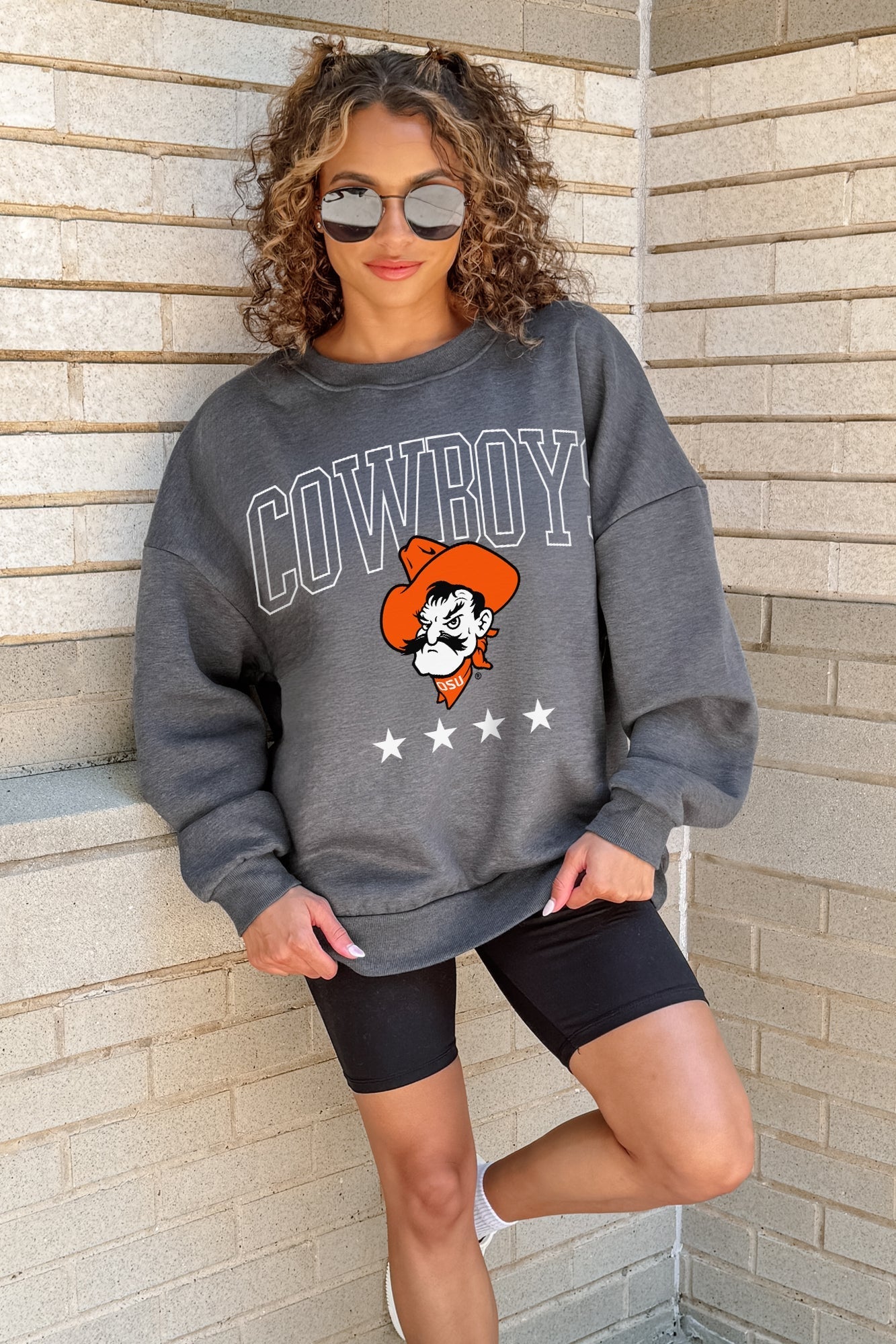 OKLAHOMA STATE COWBOYS RISING STAR PREMIUM FLEECE CREWNECK PULLOVER