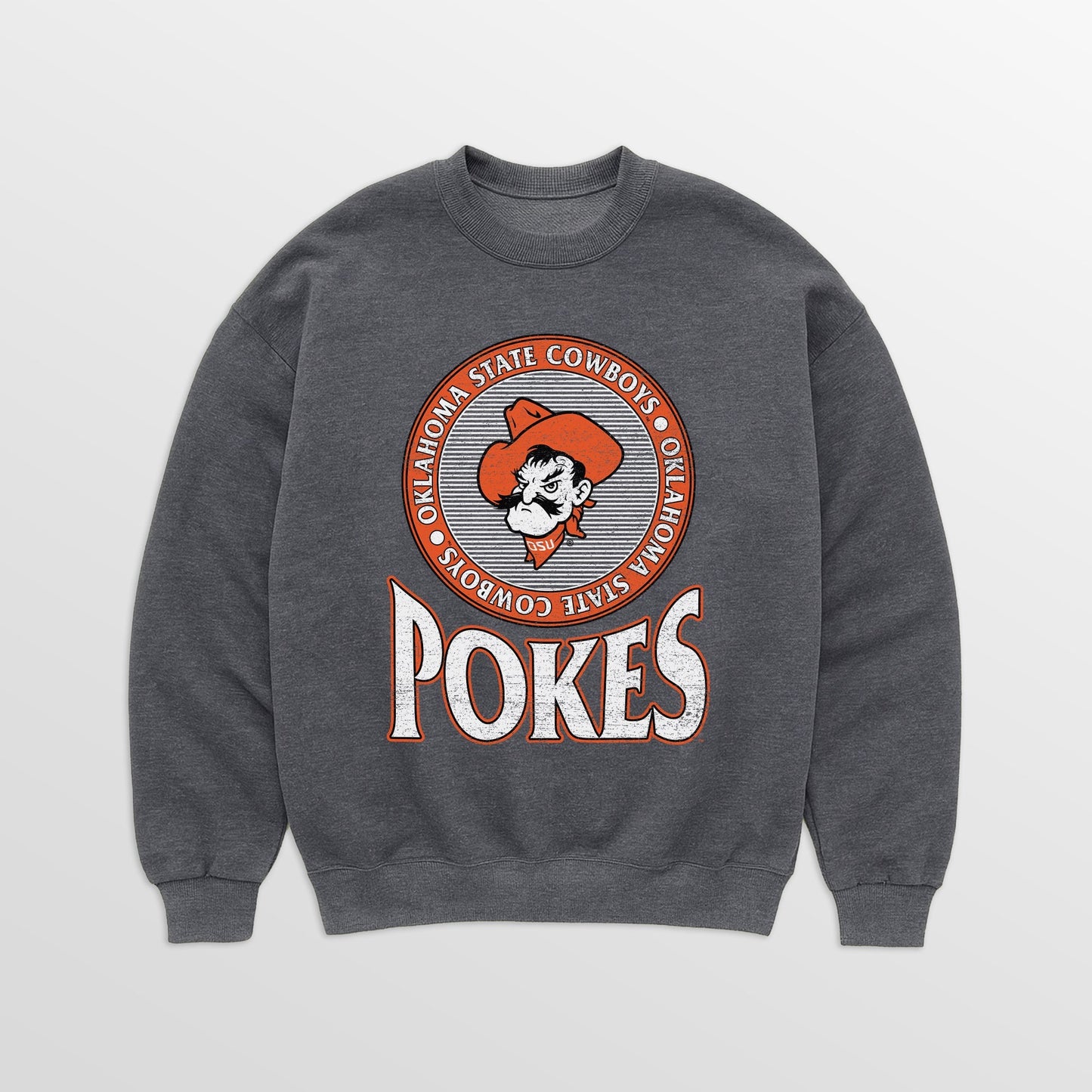 OKLAHOMA STATE COWBOYS SATURDAY SEAL PREMIUM FLEECE DROP SHOULDER CREWNECK PULLOVER