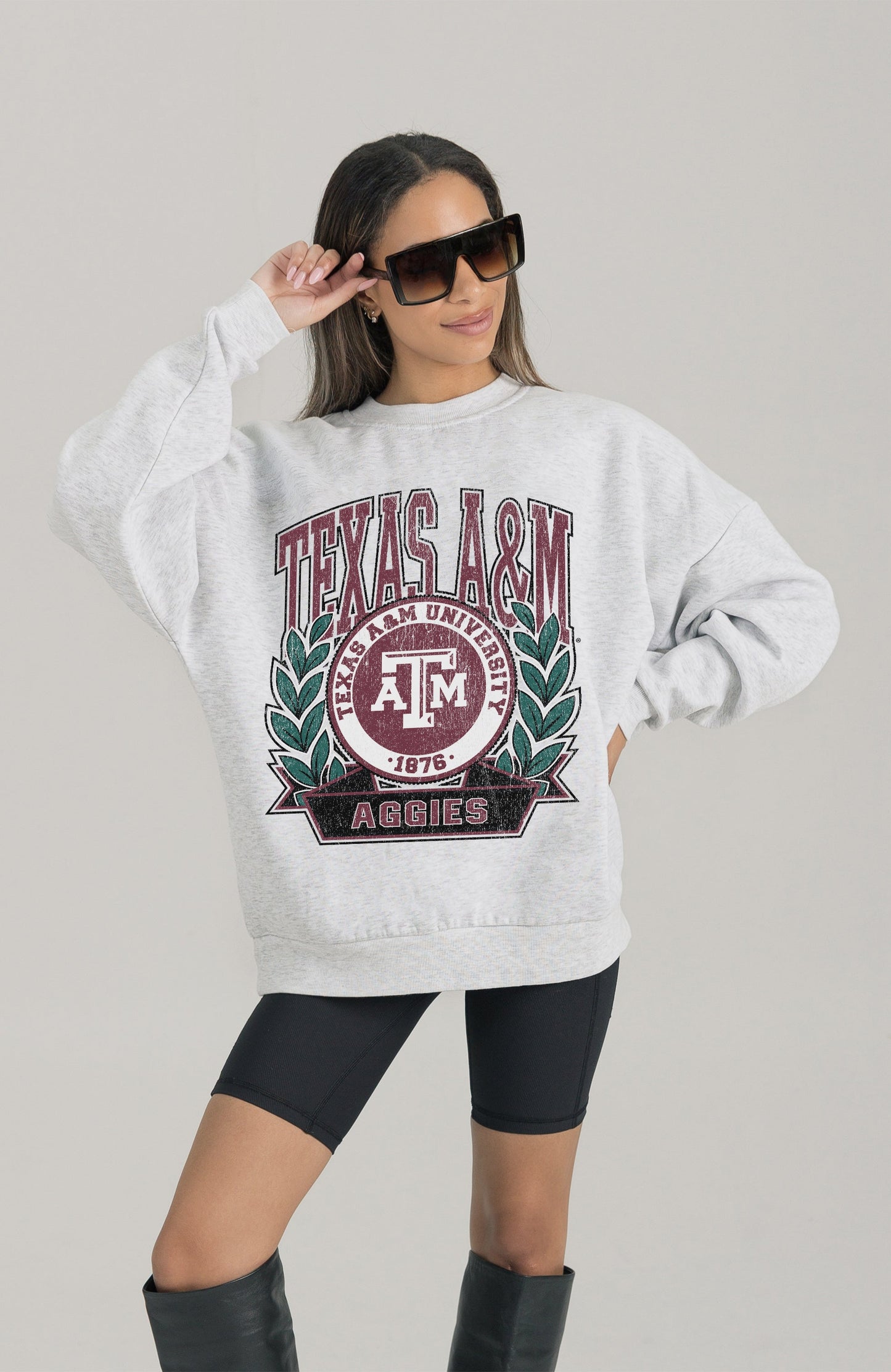 TEXAS A&M AGGIES HERITAGE PREMIUM FLEECE DROP SHOULDER CREWNECK PULLOVER
