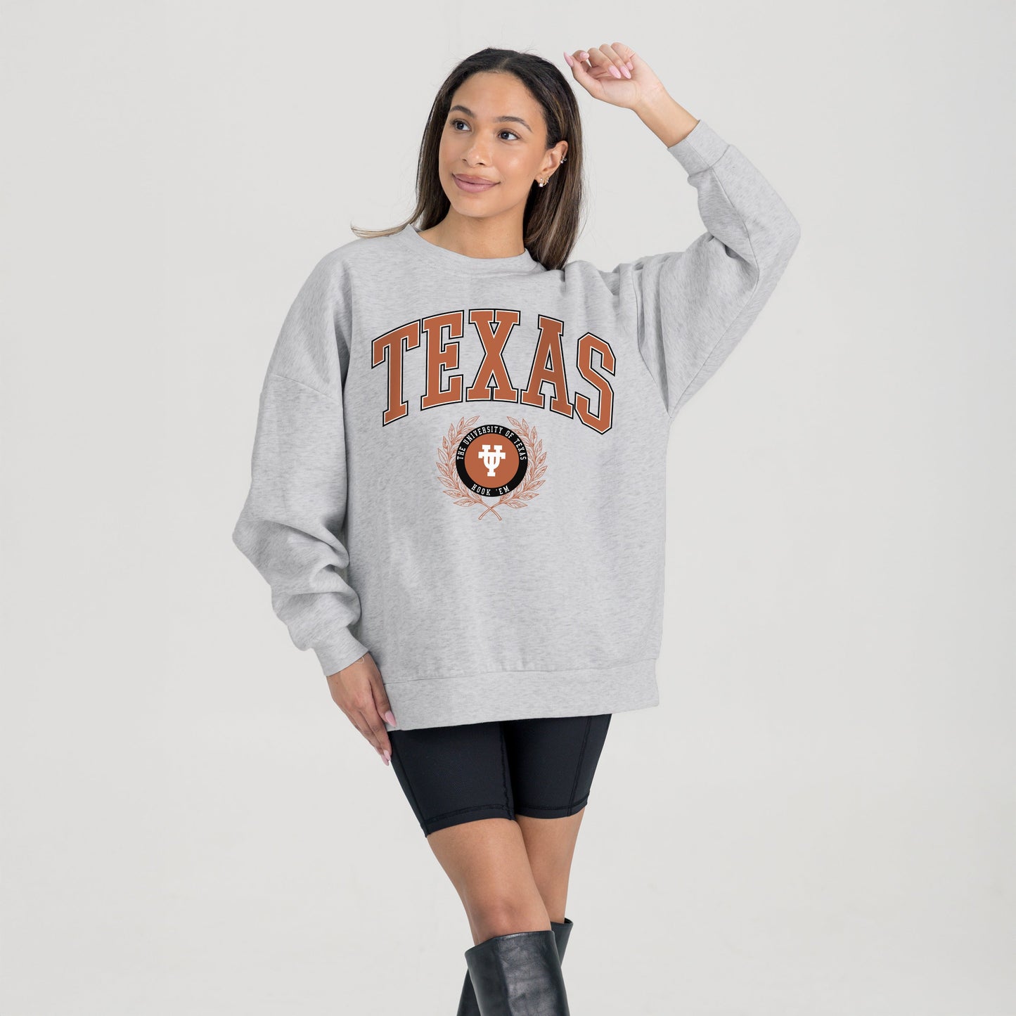 TEXAS LONGHORNS TRADITION REFINED PREMIUM FLEECE CREWNECK PULLOVER