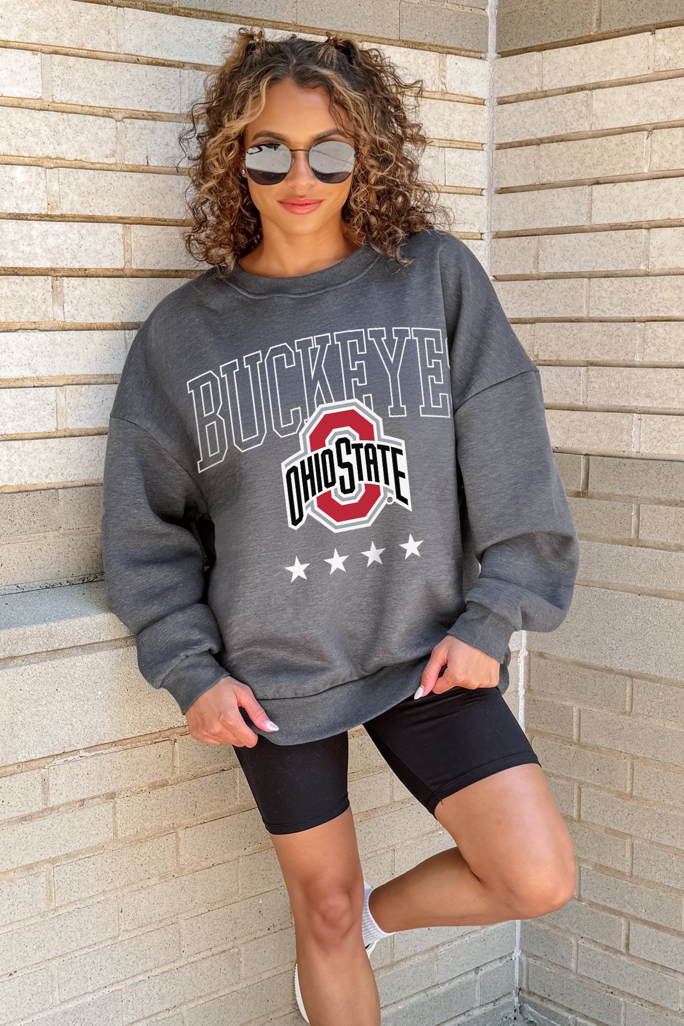OHIO STATE BUCKEYES RISING STAR PREMIUM FLEECE CREWNECK PULLOVER