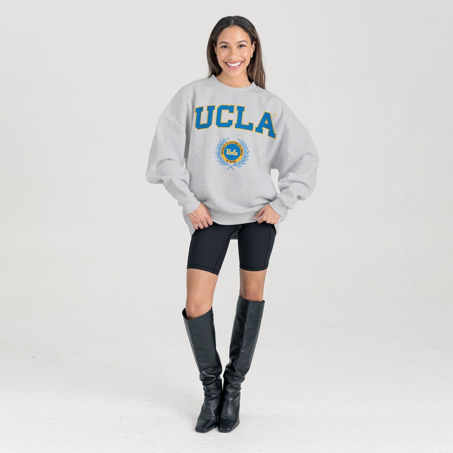UCLA BRUINS TRADITION REFINED PREMIUM FLEECE CREWNECK PULLOVER
