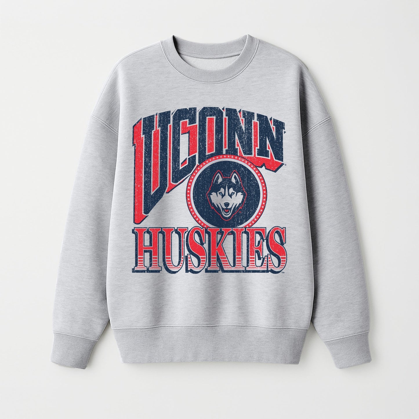 UCONN HUSKIES GAME ON PREMIUM FLEECE DROP SHOULDER CREWNECK PULLOVER