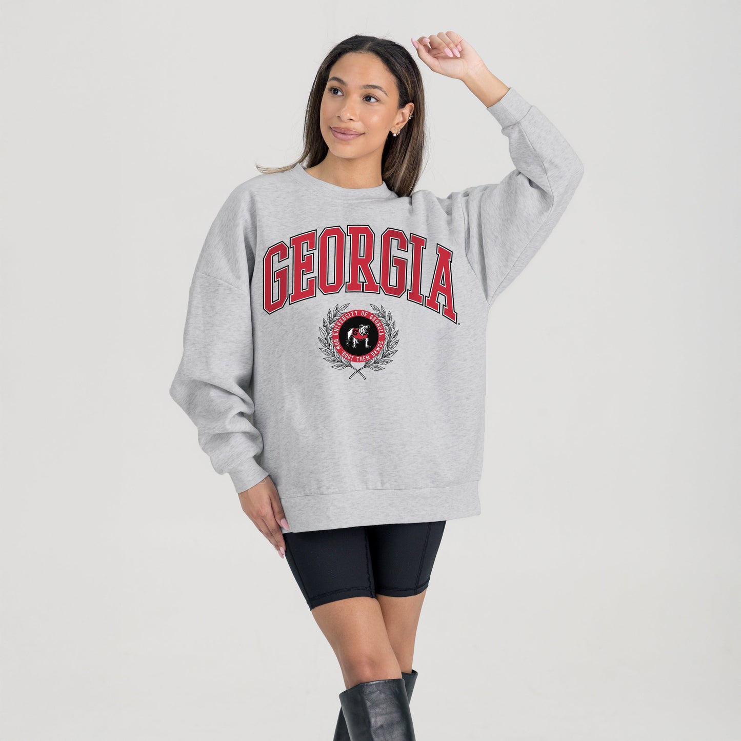 GEORGIA BULLDOGS TRADITION REFINED PREMIUM FLEECE CREWNECK PULLOVER