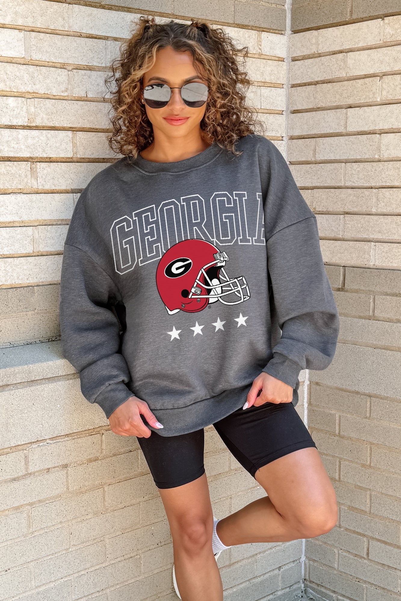 GEORGIA BULLDOGS RISING STAR PREMIUM FLEECE CREWNECK PULLOVER