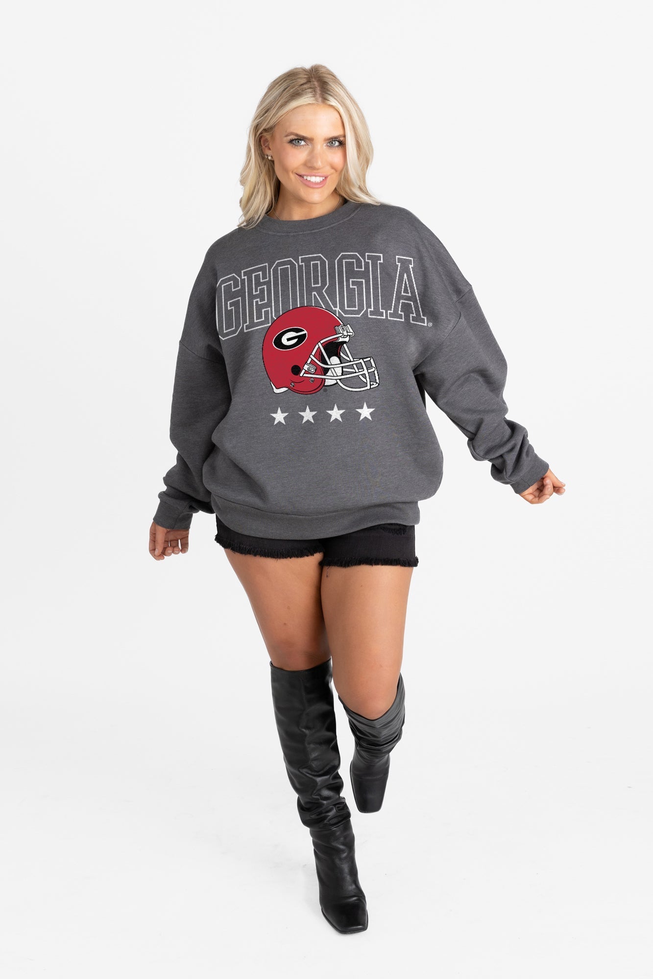 GEORGIA BULLDOGS RISING STAR PREMIUM FLEECE CREWNECK PULLOVER