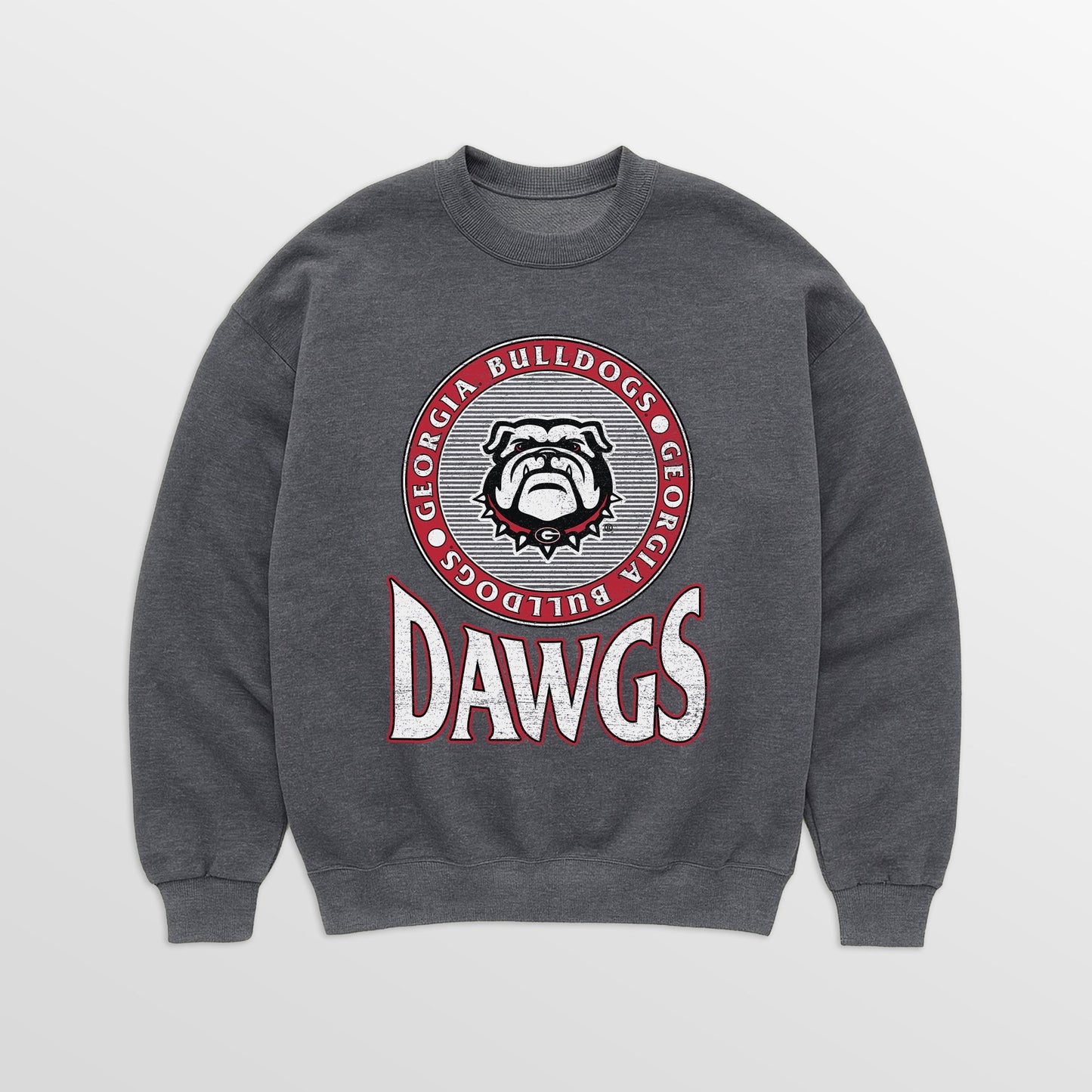GEORGIA BULLDOGS SATURDAY SEAL PREMIUM FLEECE DROP SHOULDER CREWNECK PULLOVER