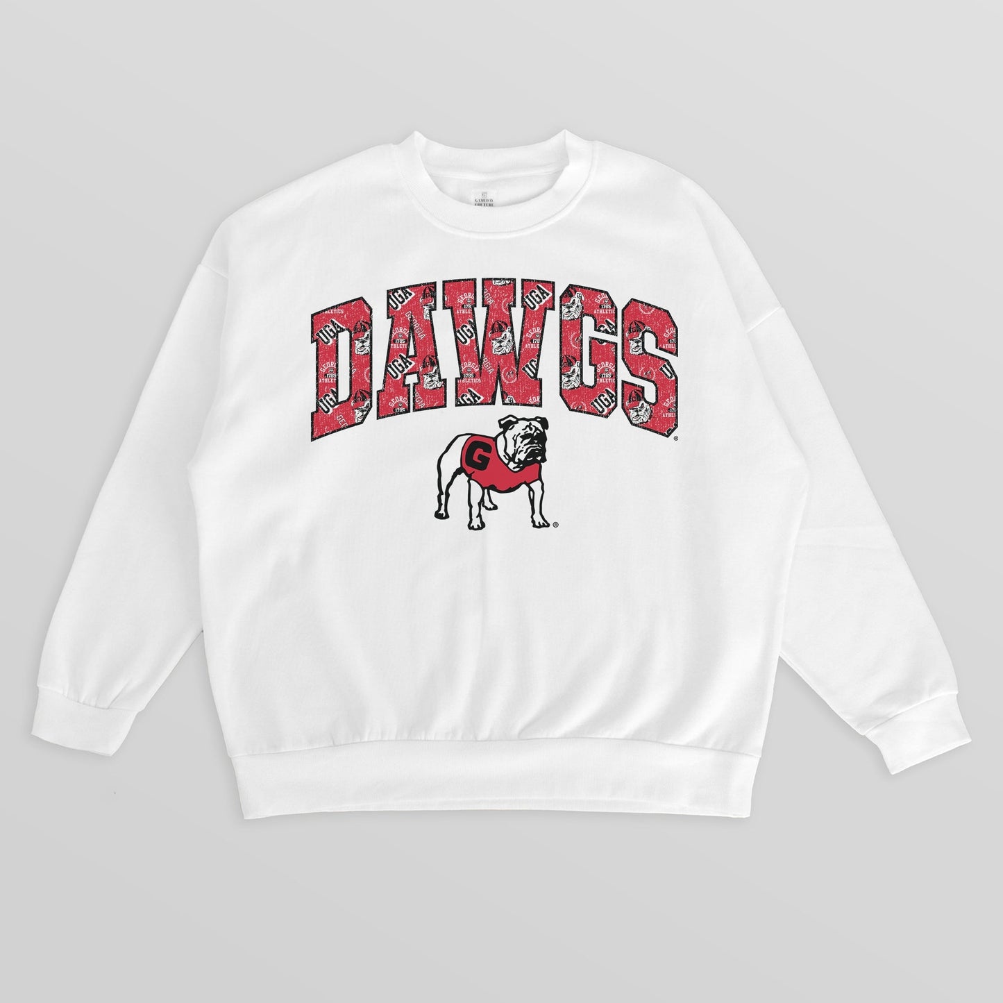 GEORGIA BULLDOGS SWEET PLAY PREMIUM FLEECE DROP SHOULDER CREWNECK PULLOVER