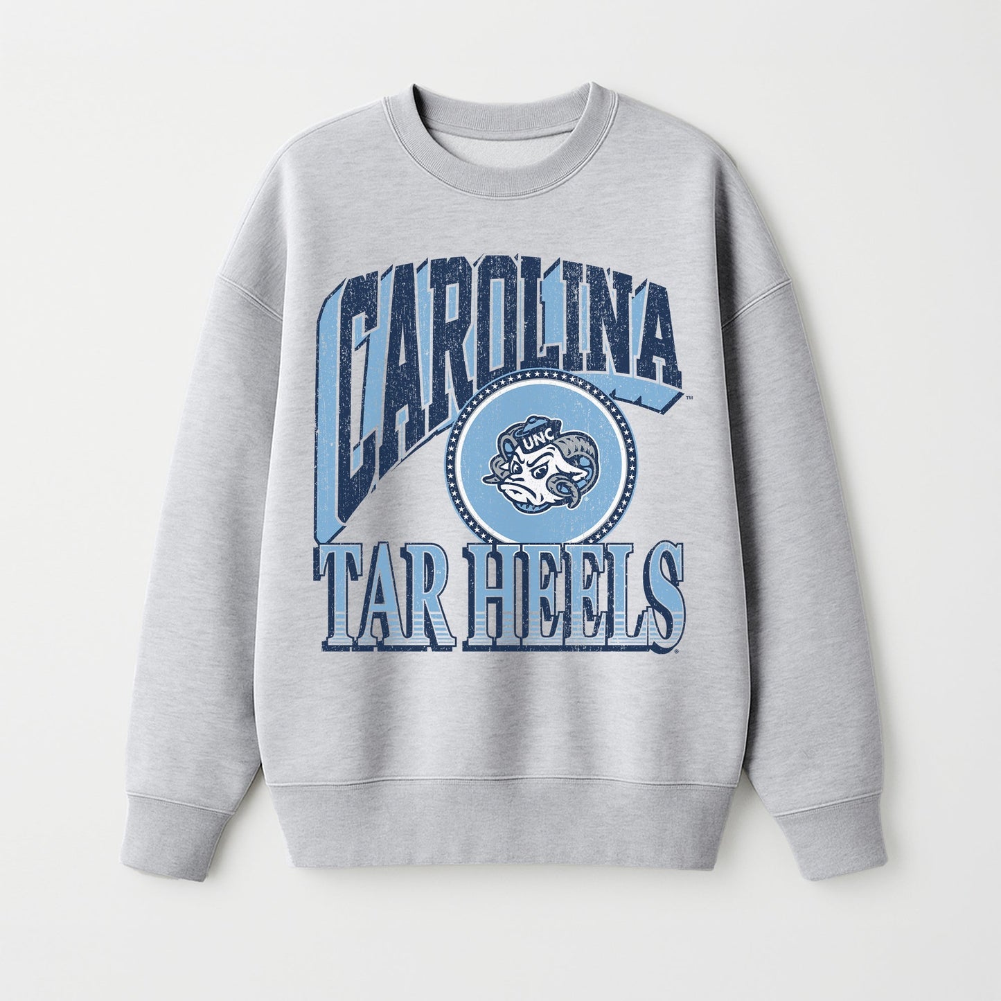 NORTH CAROLINA TAR HEELS GAME ON PREMIUM FLEECE DROP SHOULDER CREWNECK PULLOVER