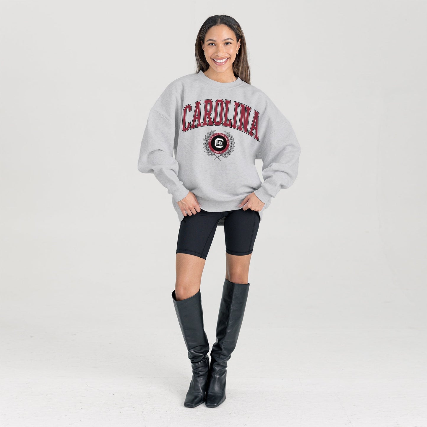 SOUTH CAROLINA GAMECOCKS TRADITION REFINED PREMIUM FLEECE CREWNECK PULLOVER