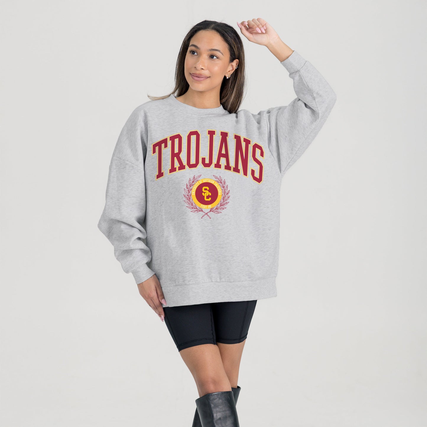 USC TROJANS TRADITION REFINED PREMIUM FLEECE CREWNECK PULLOVER
