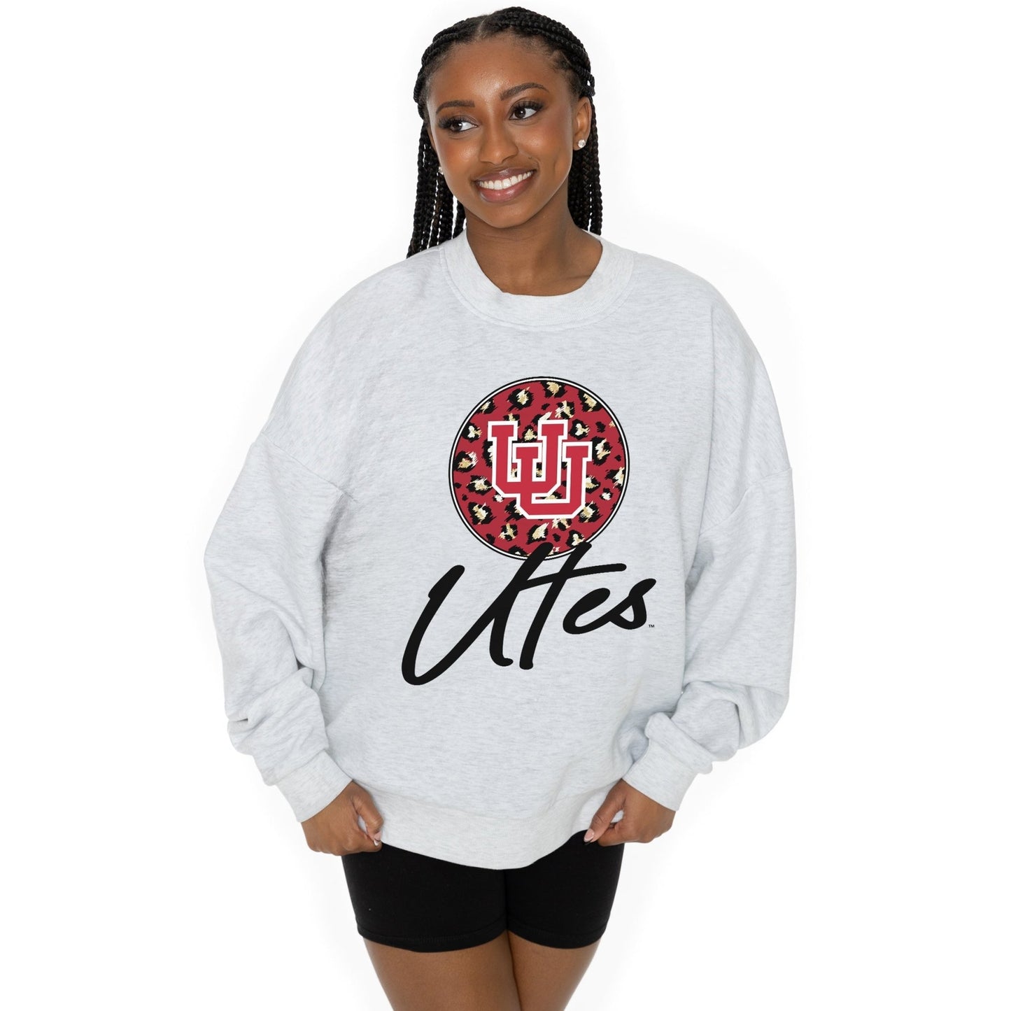 UTAH UTES GOING WILD LONG SLEEVE UNISEX FIT PREMIUM FLEECE CREWNECK SWEATSHIRT WITH RIBBED KNIT NECKLINE, WRIST, AND WAISTBAND - The Club