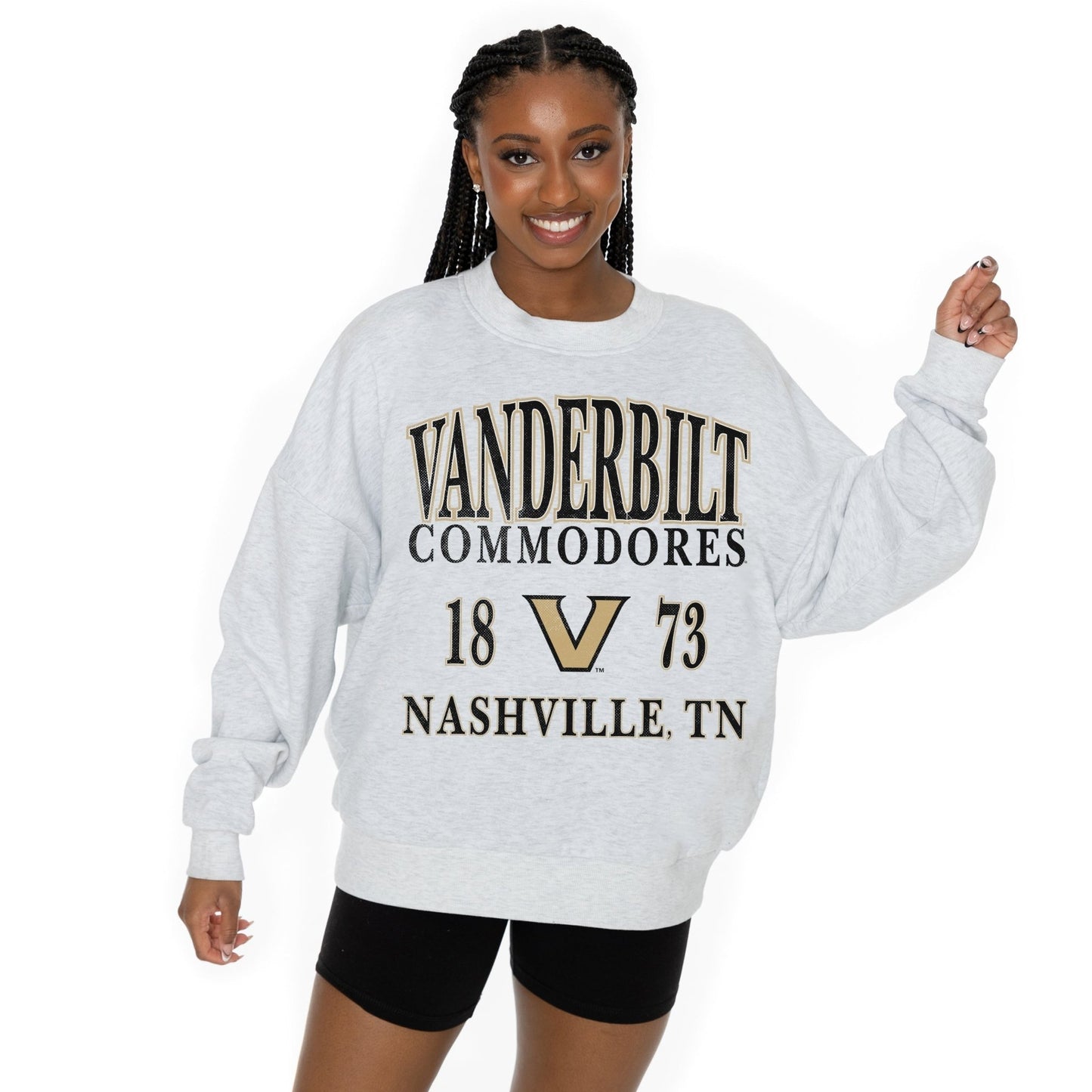 VANDERBILT COMMODORES ALLEGIANCE LONG SLEEVE UNISEX FIT PREMIUM FLEECE CREWNECK SWEATSHIRT WITH RIBBED KNIT NECKLINE, WRIST, AND WAISTBAND - The Club