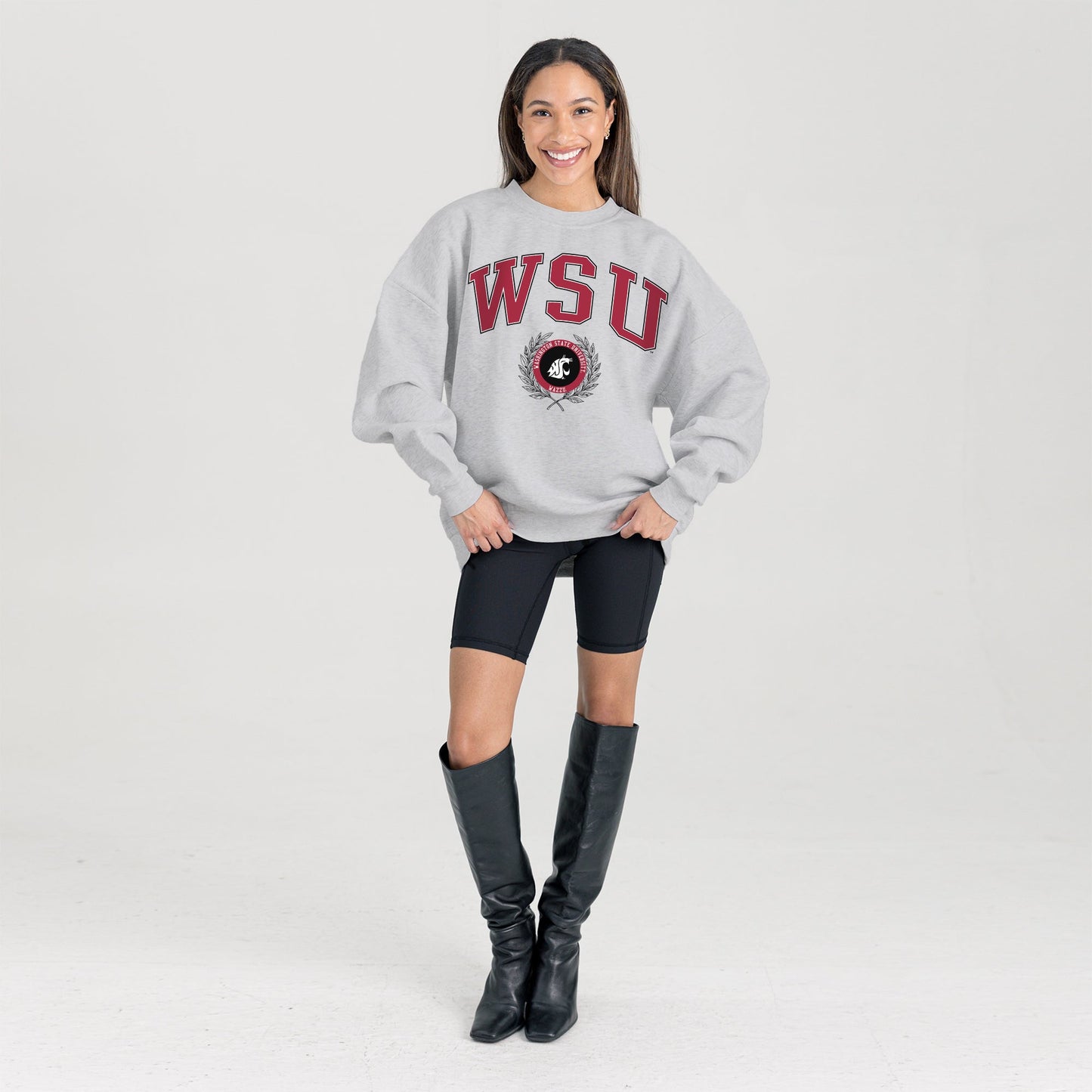 WASHINGTON STATE COUGARS TRADITION REFINED PREMIUM FLEECE CREWNECK PULLOVER
