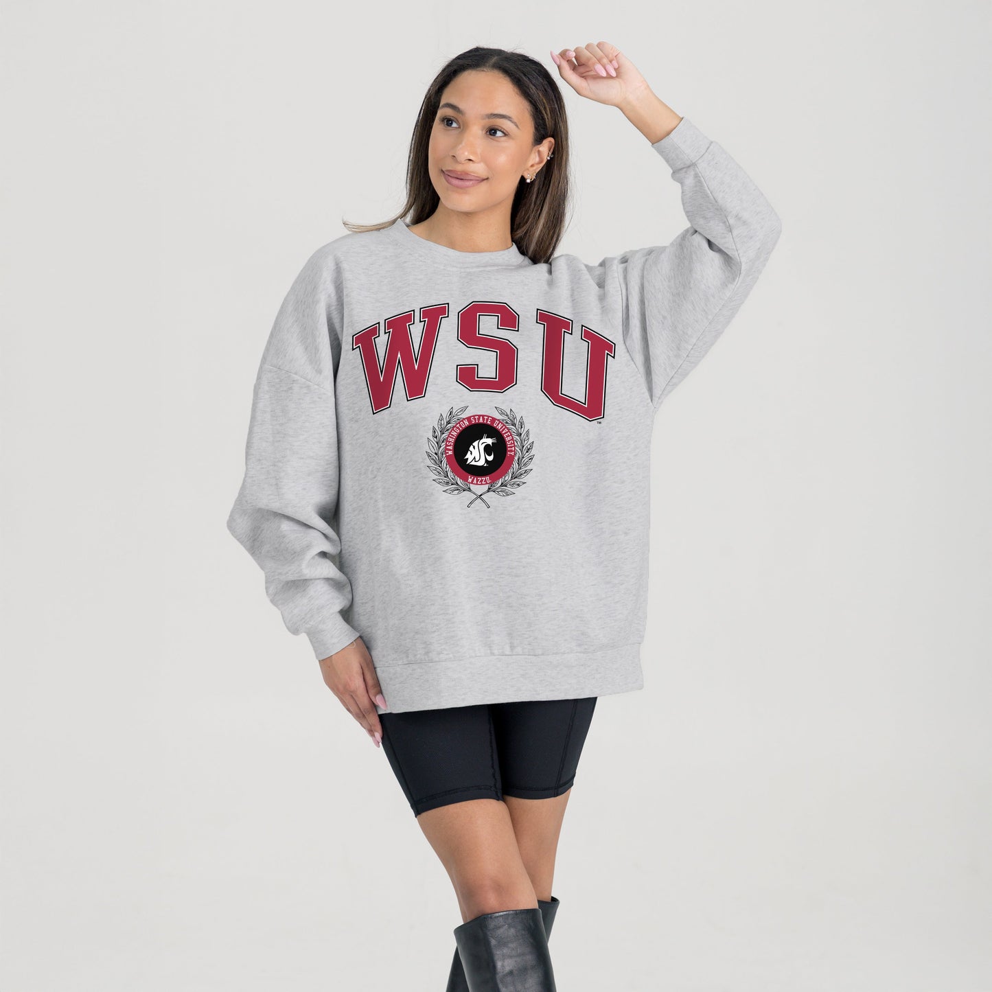 WASHINGTON STATE COUGARS TRADITION REFINED PREMIUM FLEECE CREWNECK PULLOVER