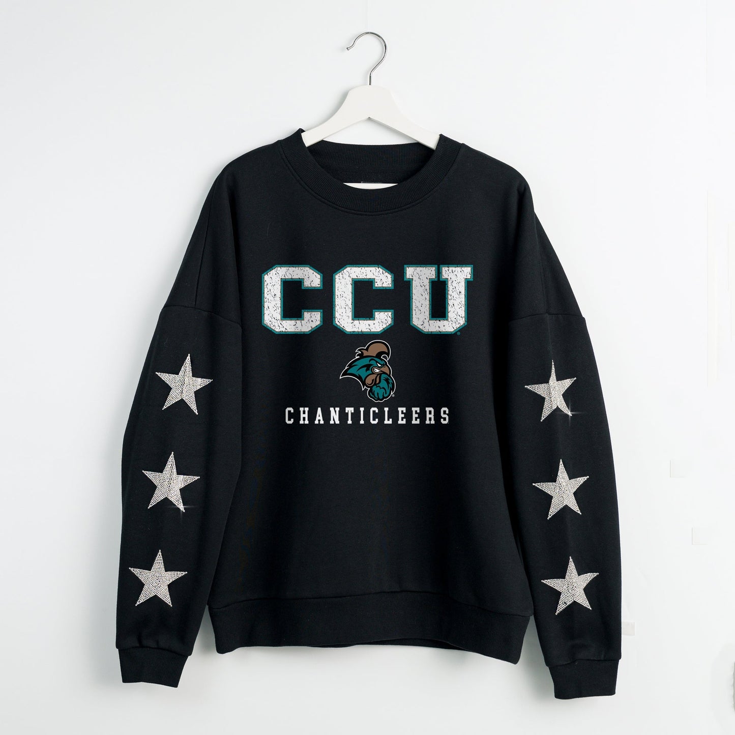 COASTAL CAROLINA CHANTICLEERS VELOCITY STAR EMBELLISHED CREW SWEATSHIRT