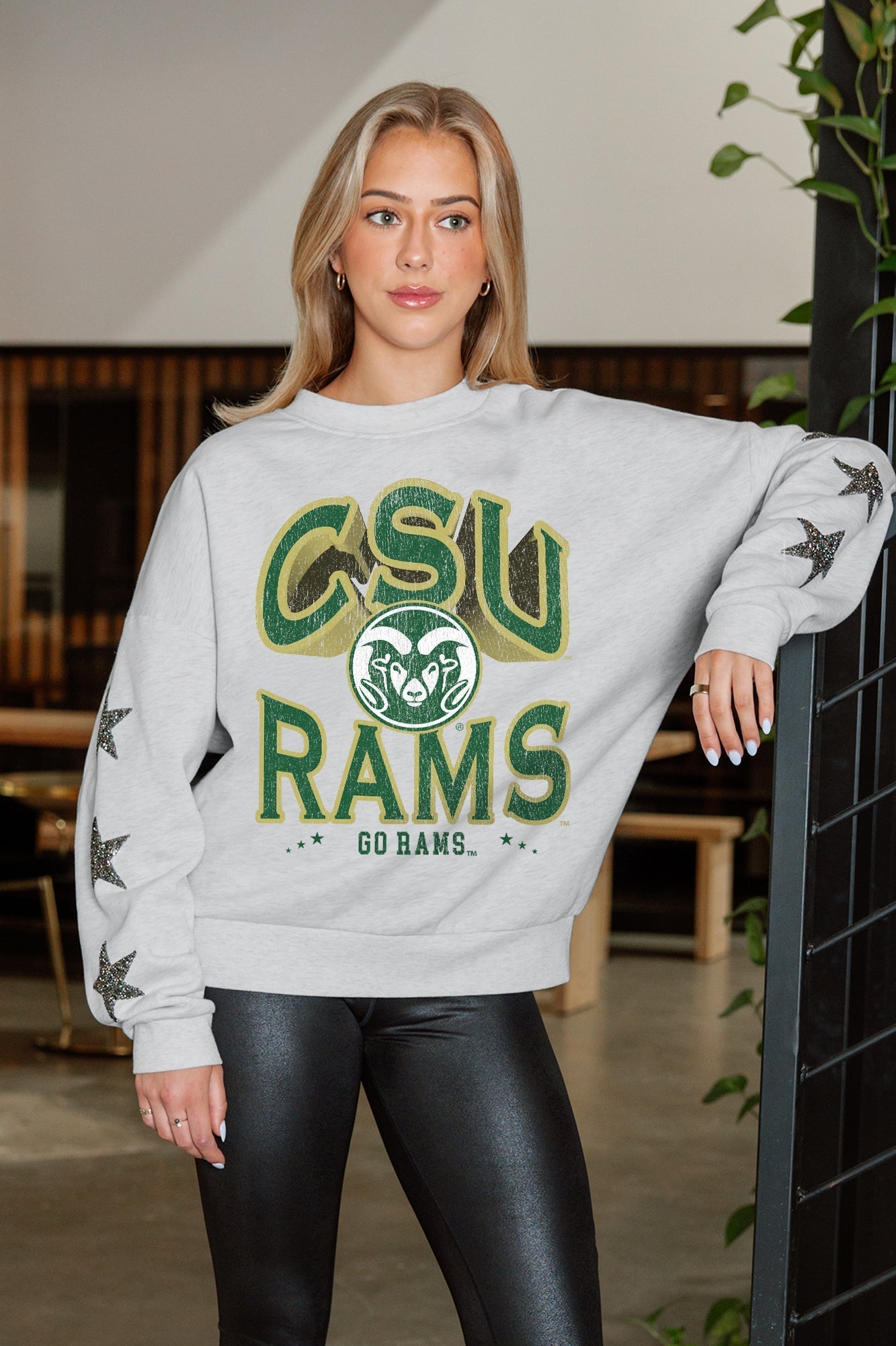 COLORADO STATE RAMS RESILIENCE STAR EMBELLISHED CREW SWEATSHIRT