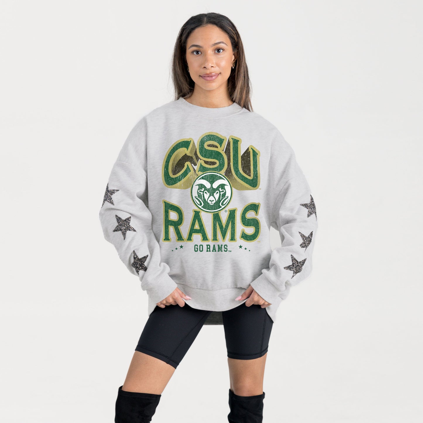 COLORADO STATE RAMS RESILIENCE STAR EMBELLISHED CREW SWEATSHIRT