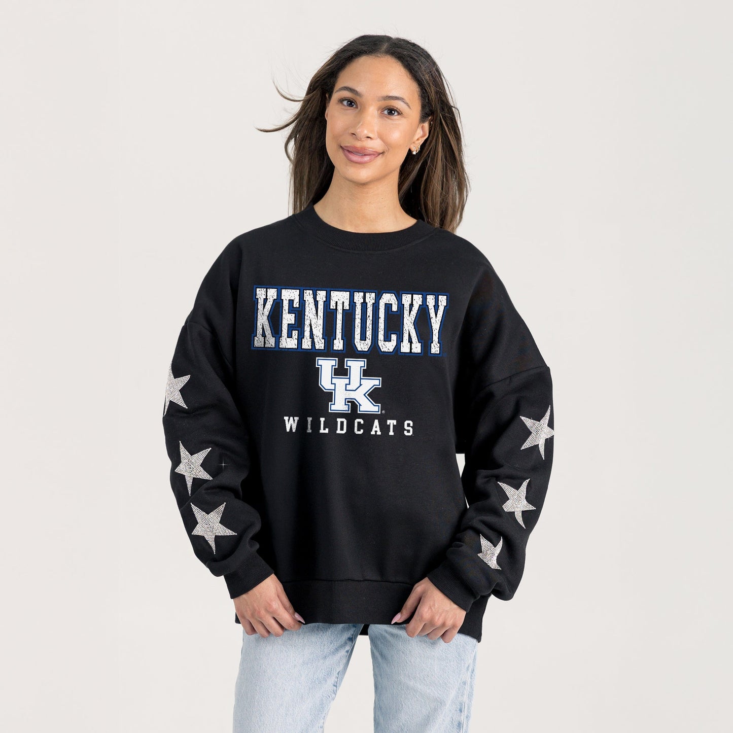 KENTUCKY WILDCATS VELOCITY STAR EMBELLISHED CREW SWEATSHIRT