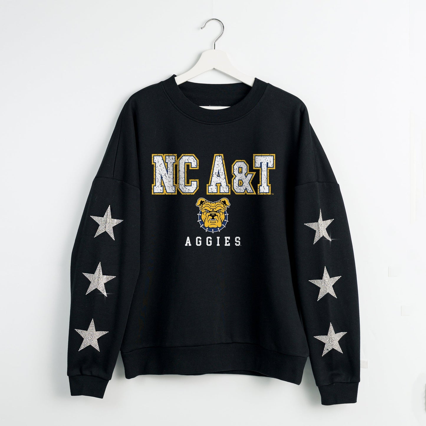 NORTH CAROLINA A&T STATE AGGIES VELOCITY STAR EMBELLISHED CREW SWEATSHIRT