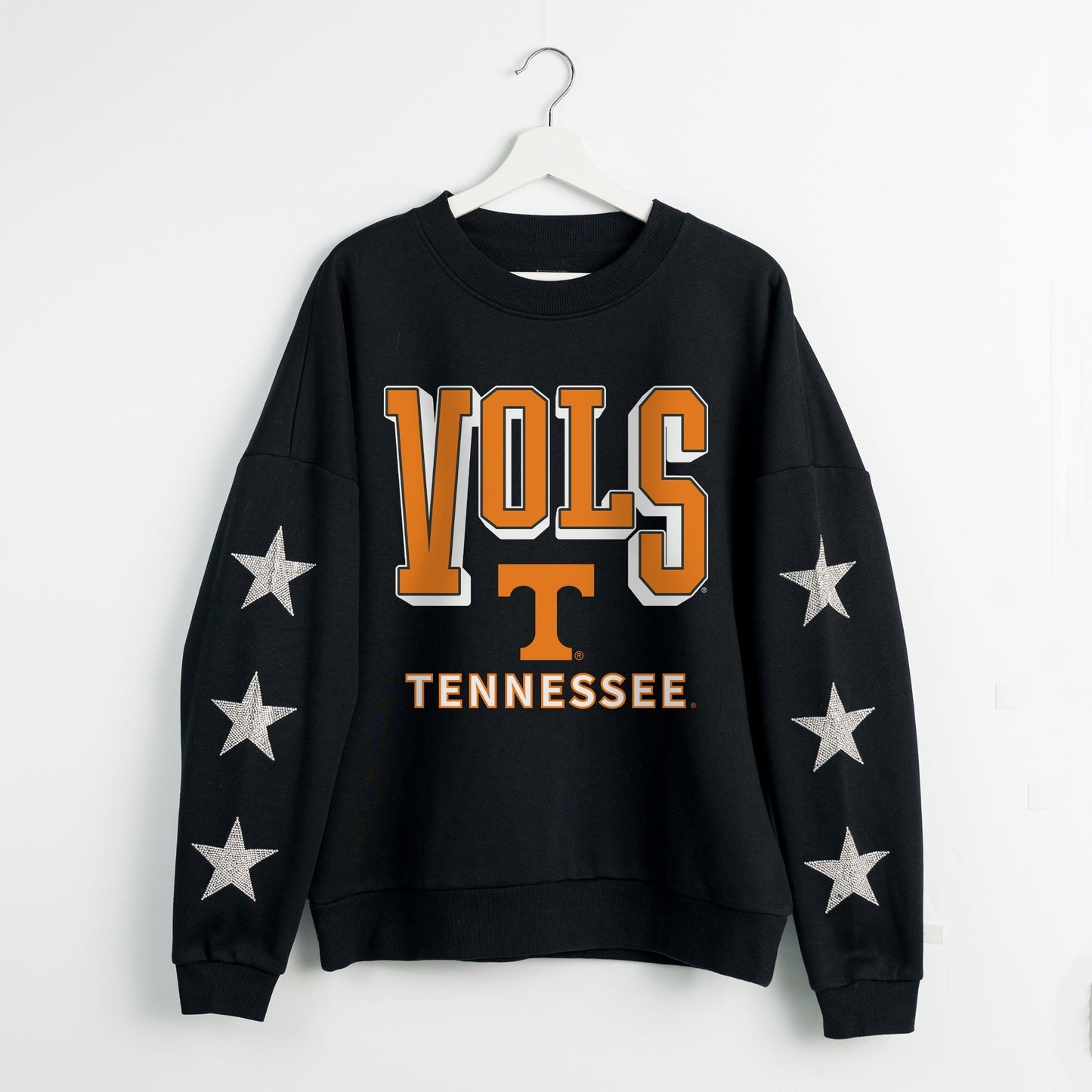 TENNESSEE VOLUNTEERS PURE VICTORY EMBELLISHED STAR SLEEVE CREWNECK PULLOVER