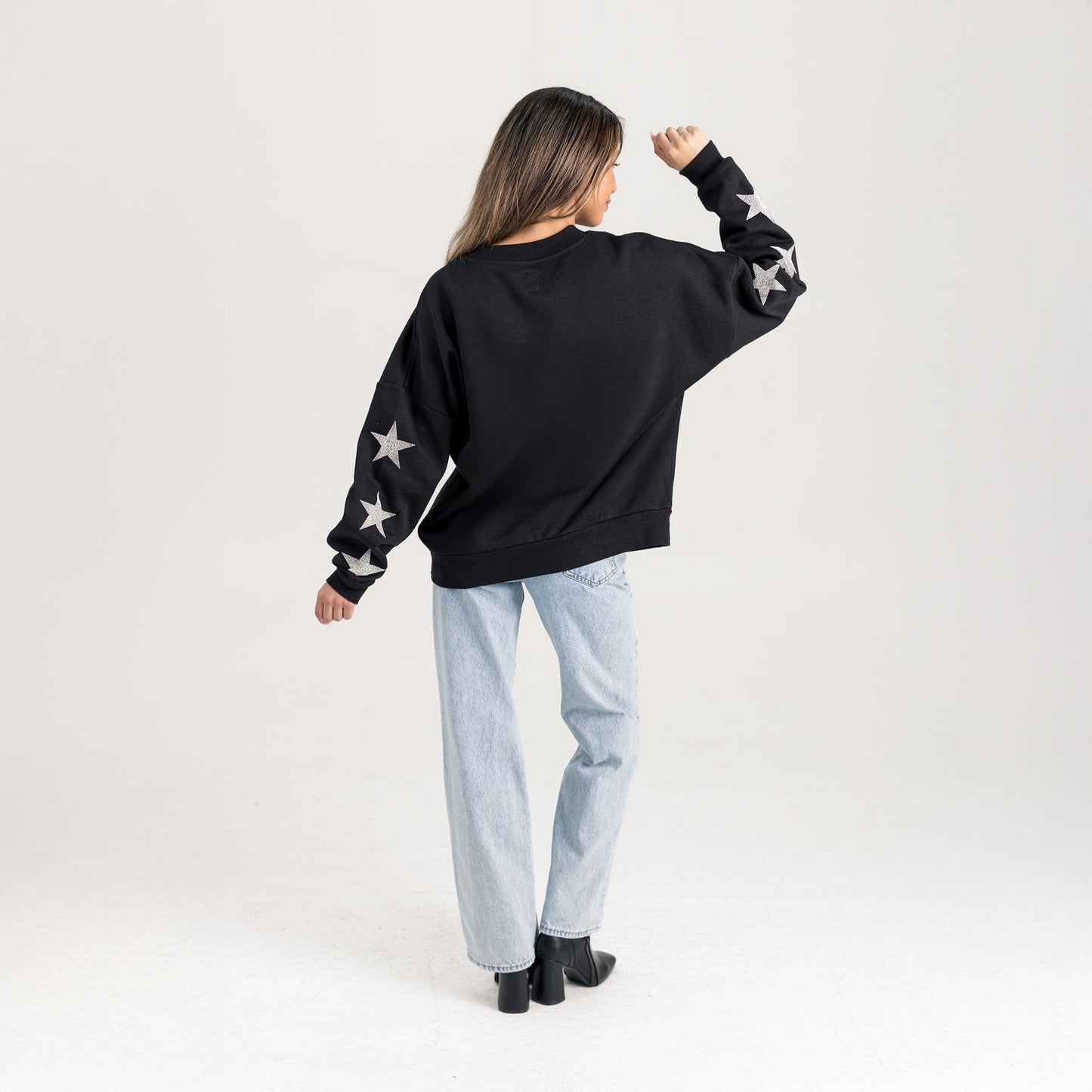 NORTH CAROLINA TAR HEELS PURE VICTORY EMBELLISHED STAR SLEEVE CREWNECK PULLOVER