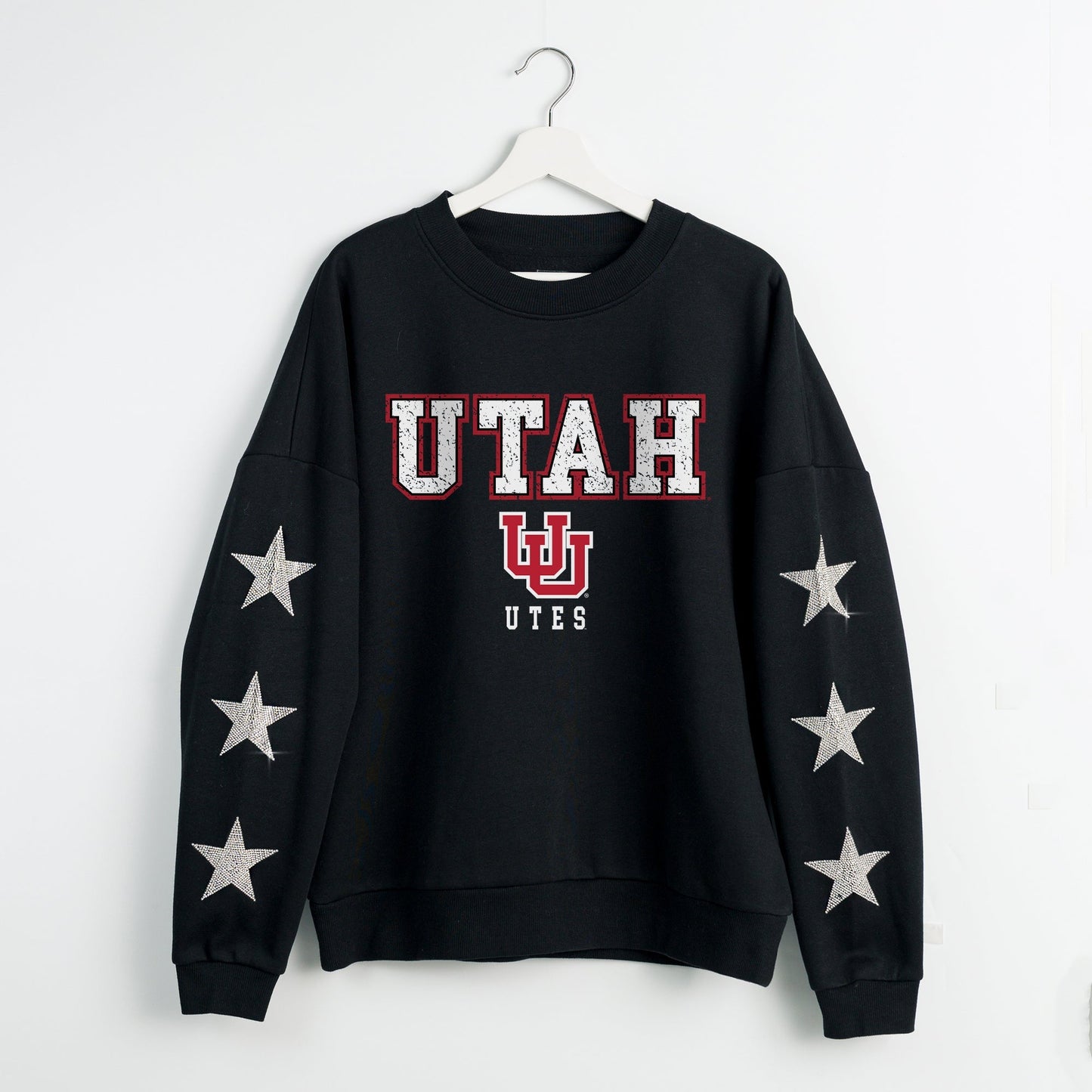 UTAH UTES VELOCITY STAR EMBELLISHED CREW SWEATSHIRT