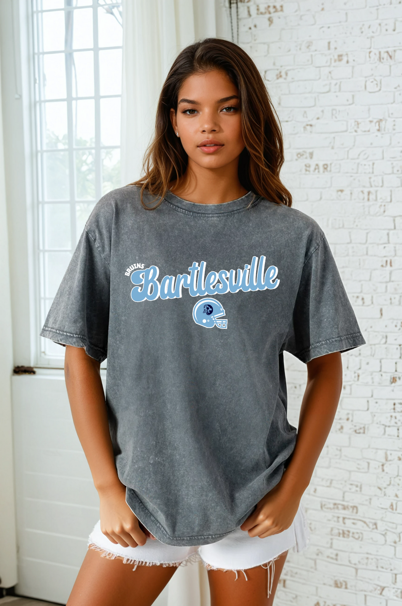 BARTLESVILLE BRUINS FOOTBALL VINTAGE WASH BOYFRIEND TEE