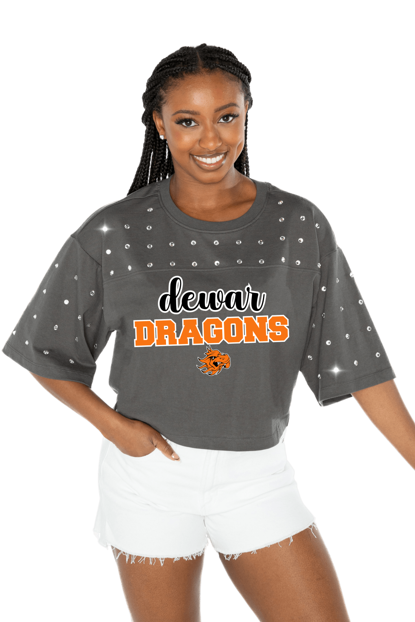 DEWAR DRAGONS RHINESTONE MID - CROP TEE - The Club