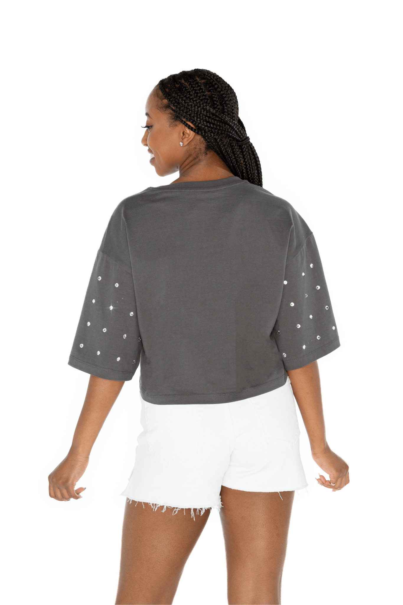 CATOOSA INDIANS RHINESTONE MID - CROP TEE - The Club