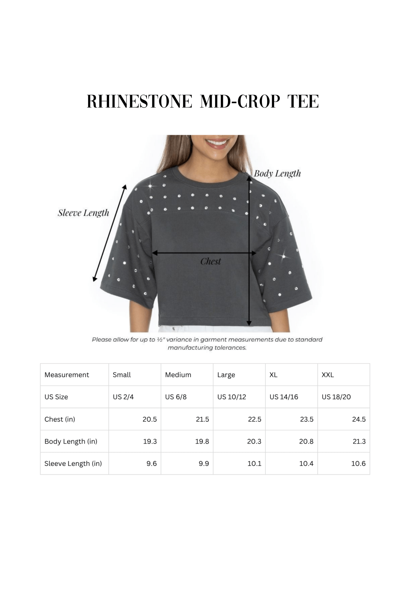 CATOOSA INDIANS RHINESTONE MID - CROP TEE - The Club