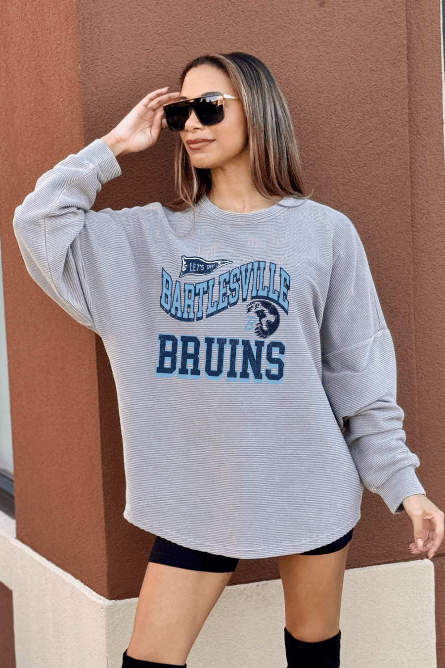 BARTLESVILLE BRUINS WASHED CORDED PULLOVER - The Club
