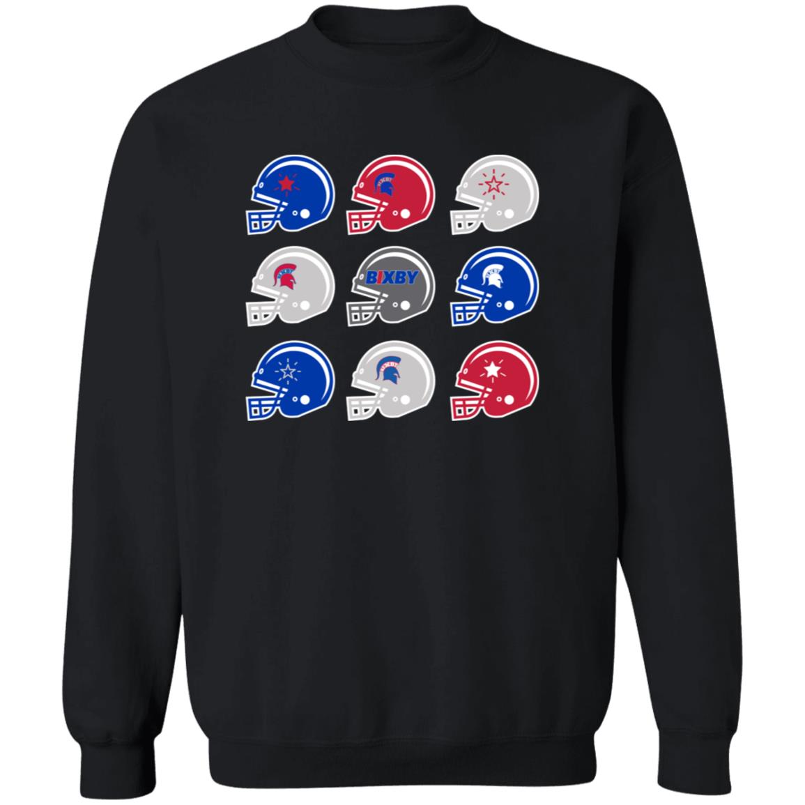 SPARTAN HELMET CHEERS ADULT CREWNECK PULLOVER SWEATSHIRT