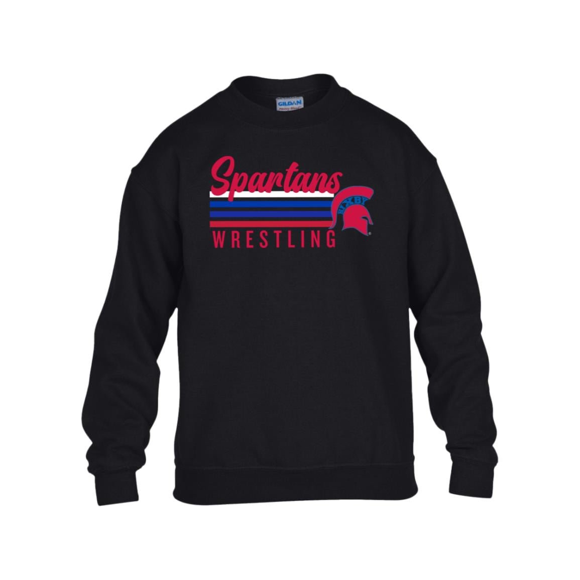 ALL THE VIBES SPARTANS WRESTLING GILDAN YOUTH HEAVY BLEND FLEECE CREW - The Club