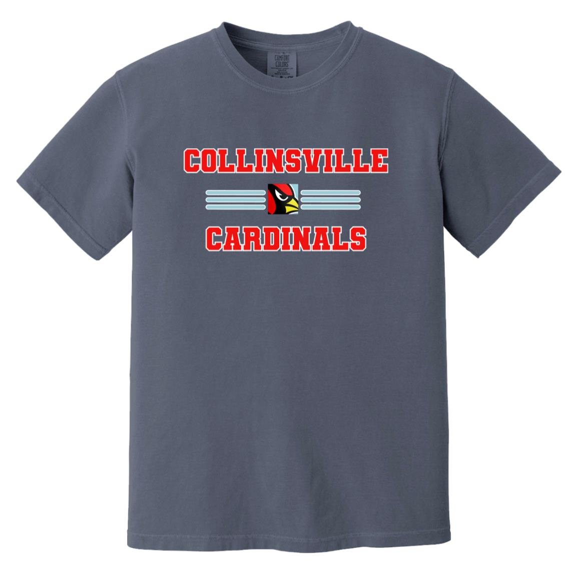 COLLINSVILLE CARDINALS ADULT GARMENT WASHED TEE - The Club
