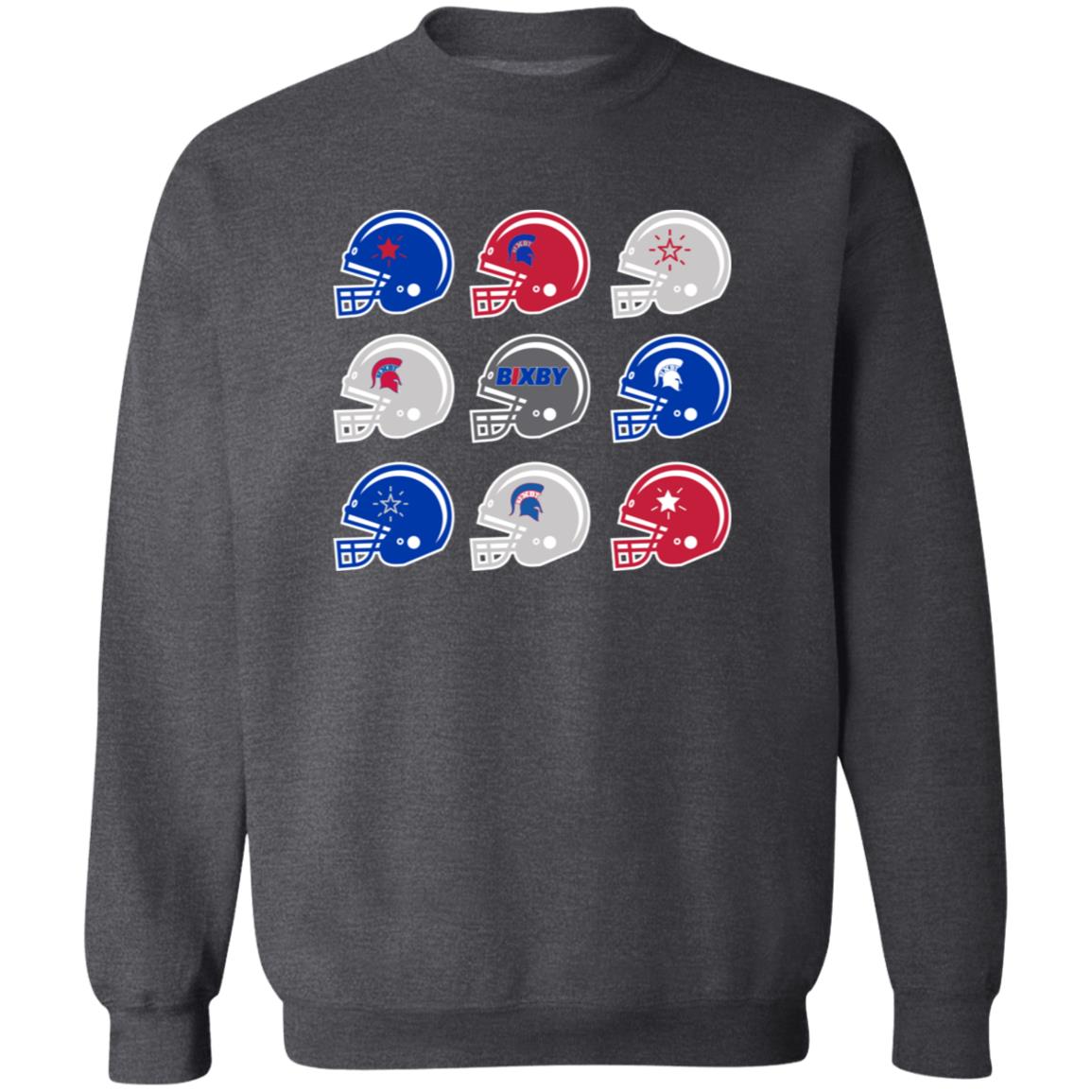 SPARTAN HELMET CHEERS ADULT CREWNECK PULLOVER SWEATSHIRT